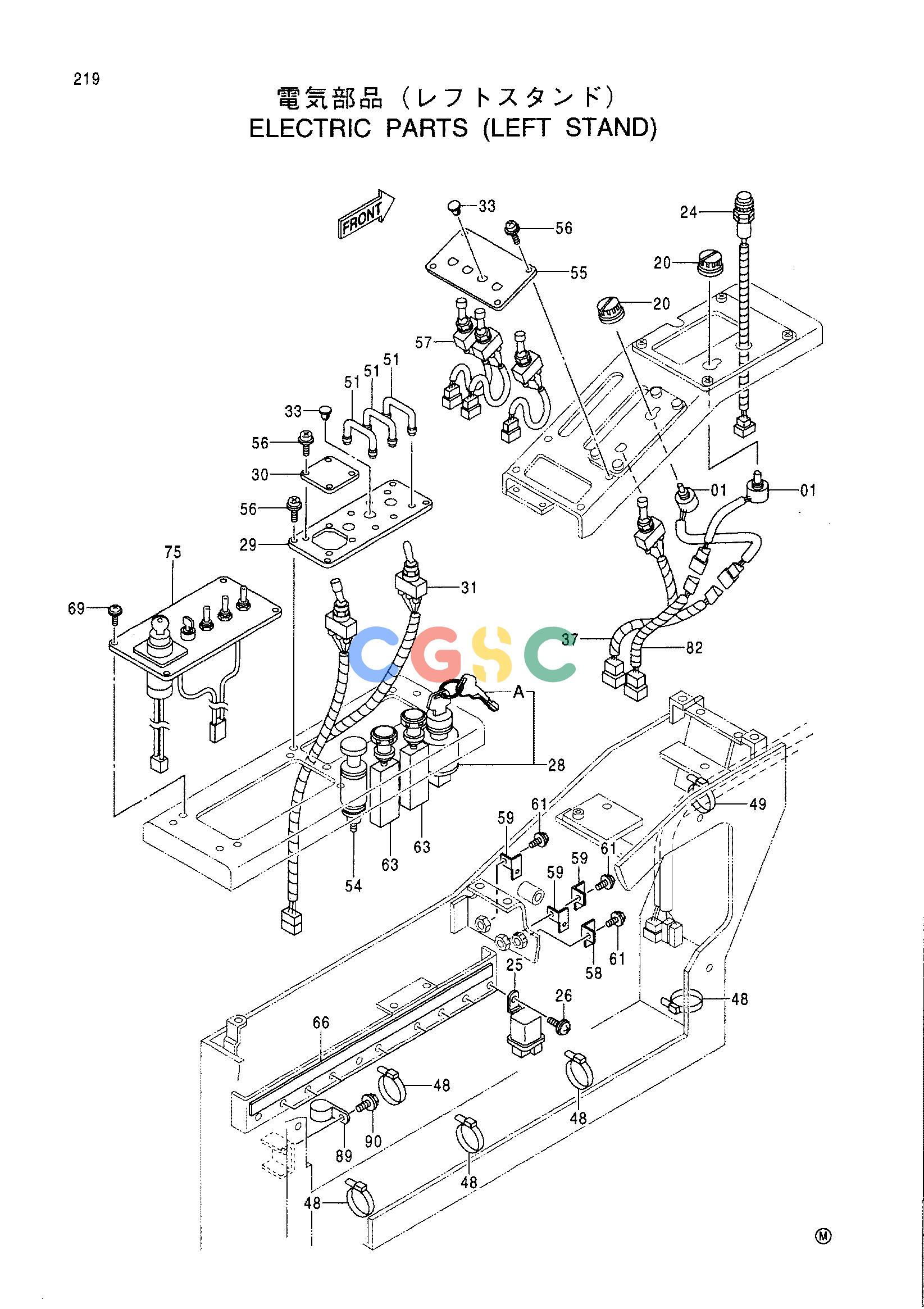 日立零件查询（CX1000）ELECTRIC PARTS (LEFT STAND) Hitachi HOP online