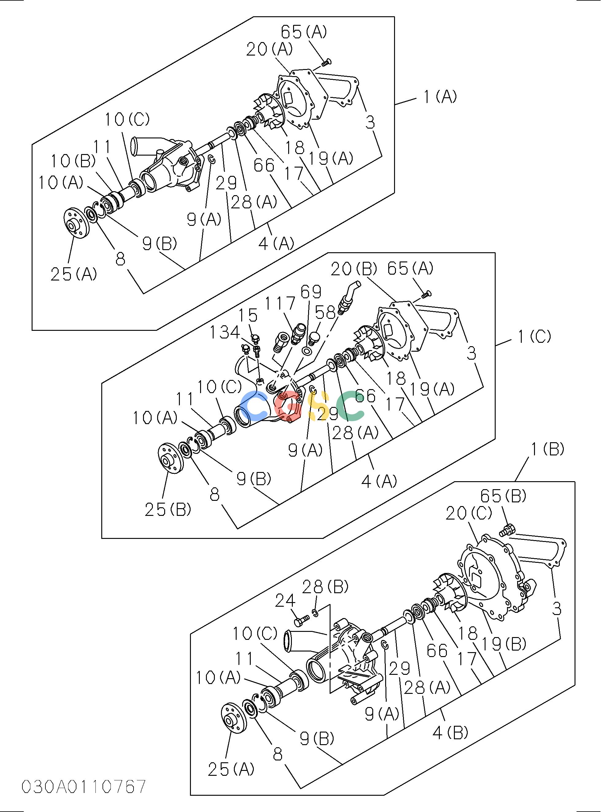 日立零件查询（CG45）WATER PUMP AND CORROSION RESISTOR Hitachi HOP online