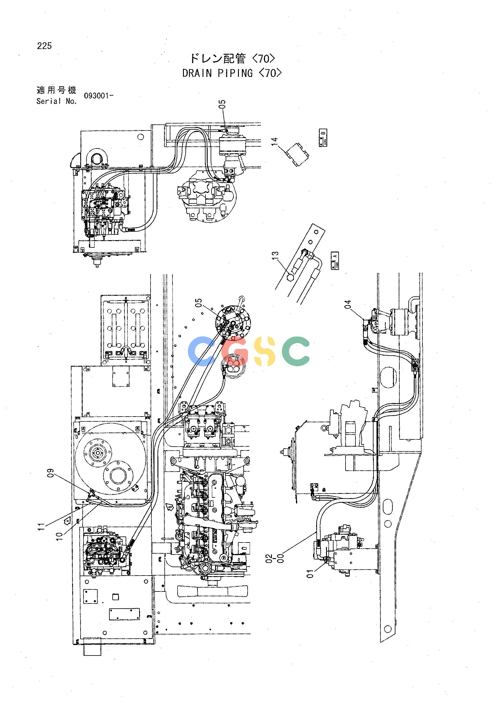 日立零件查询（CHR70）DRAIN PIPING <70> Hitachi HOP online