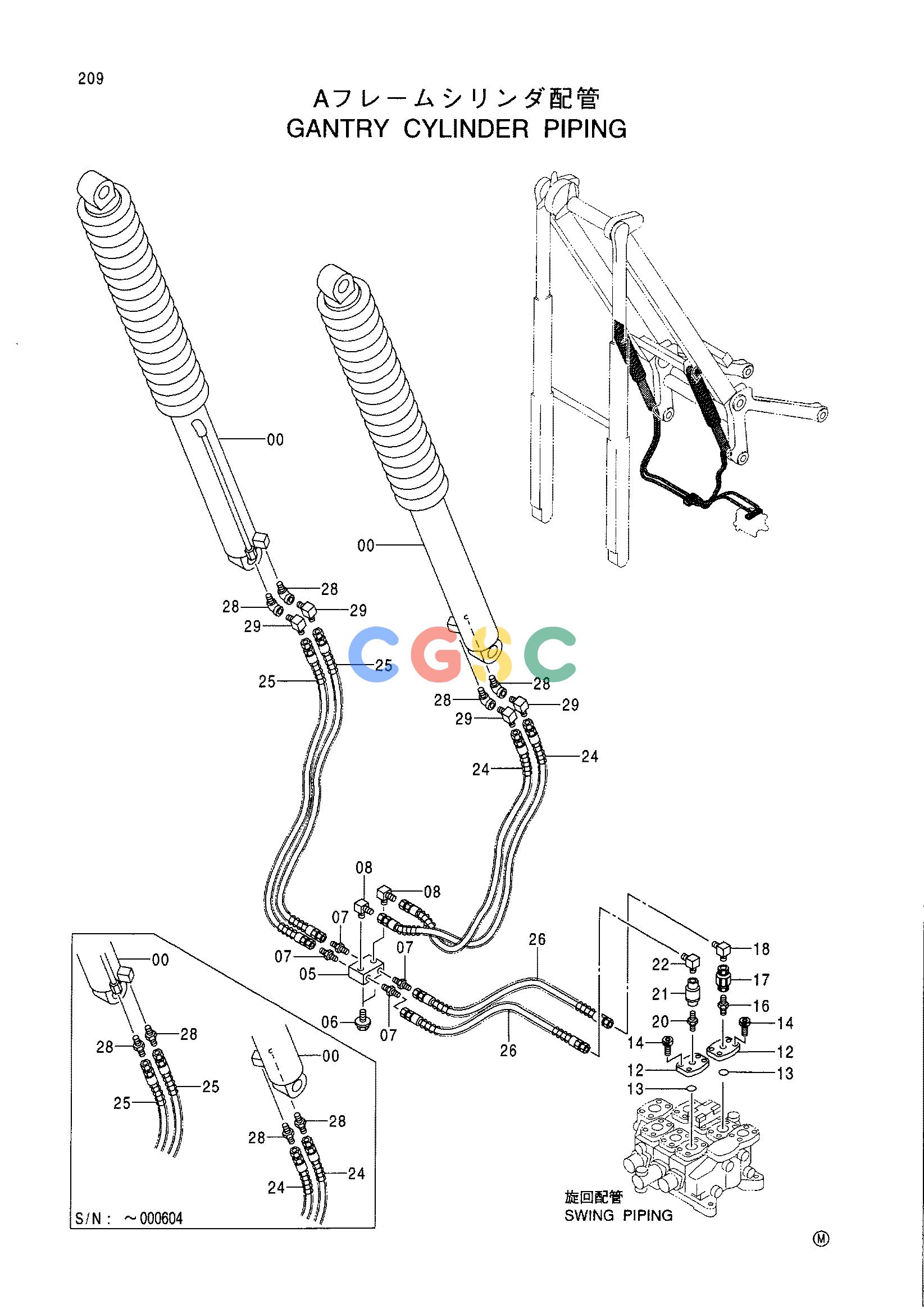 日立零件查询（CX1100）GANTRY CYLINDER PIPING Hitachi HOP online