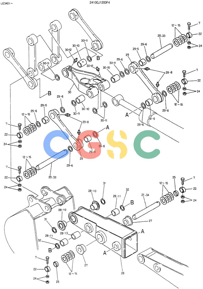 神钢零件查询(K903B) - EXCAVATOR ASN LE3401 (1/85-12/03) (09-004) - ARM ASSY, EXTENSION Kobelco