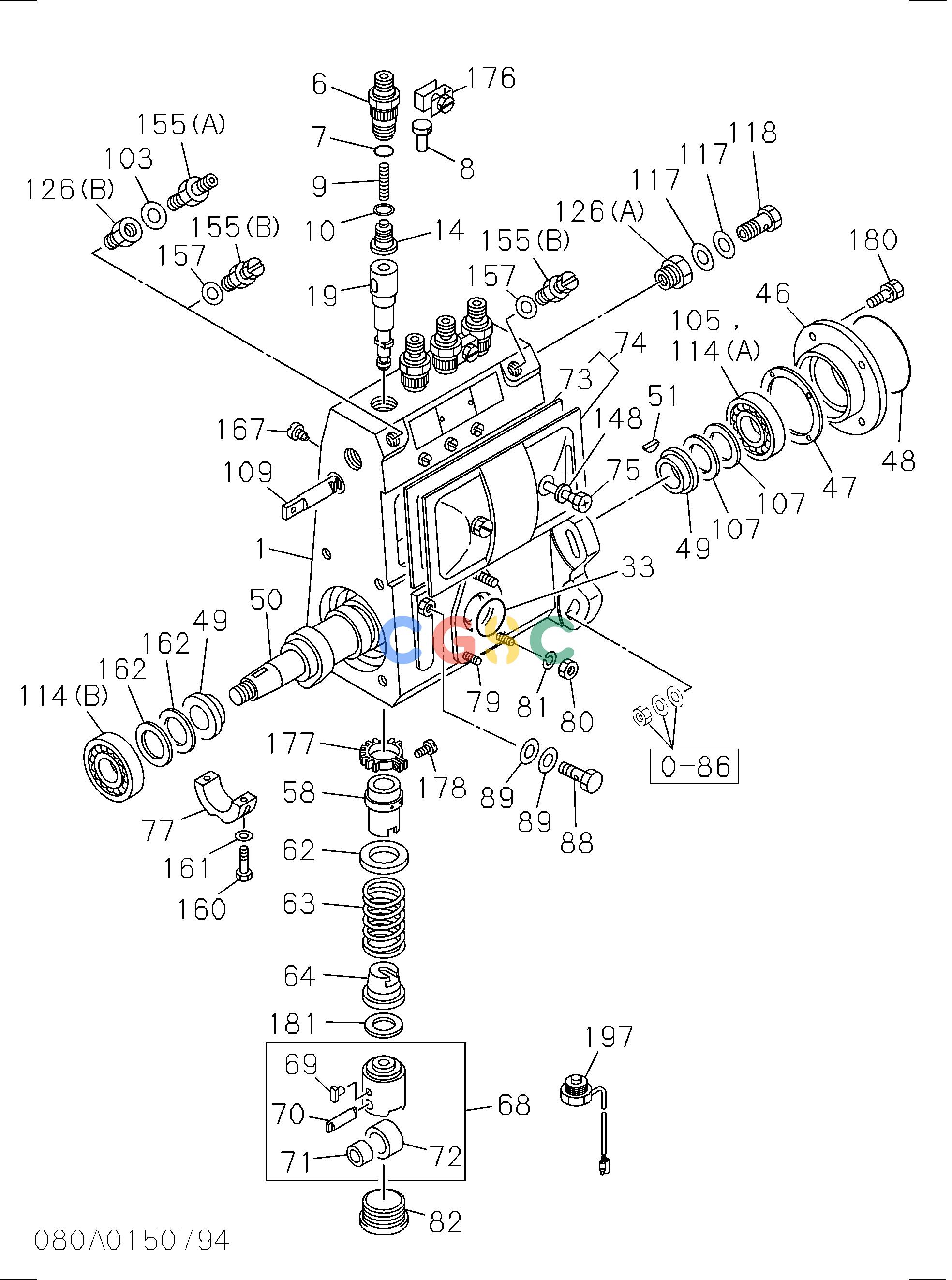 日立零件查询（BX70D）INJECTION PUMP Hitachi HOP online
