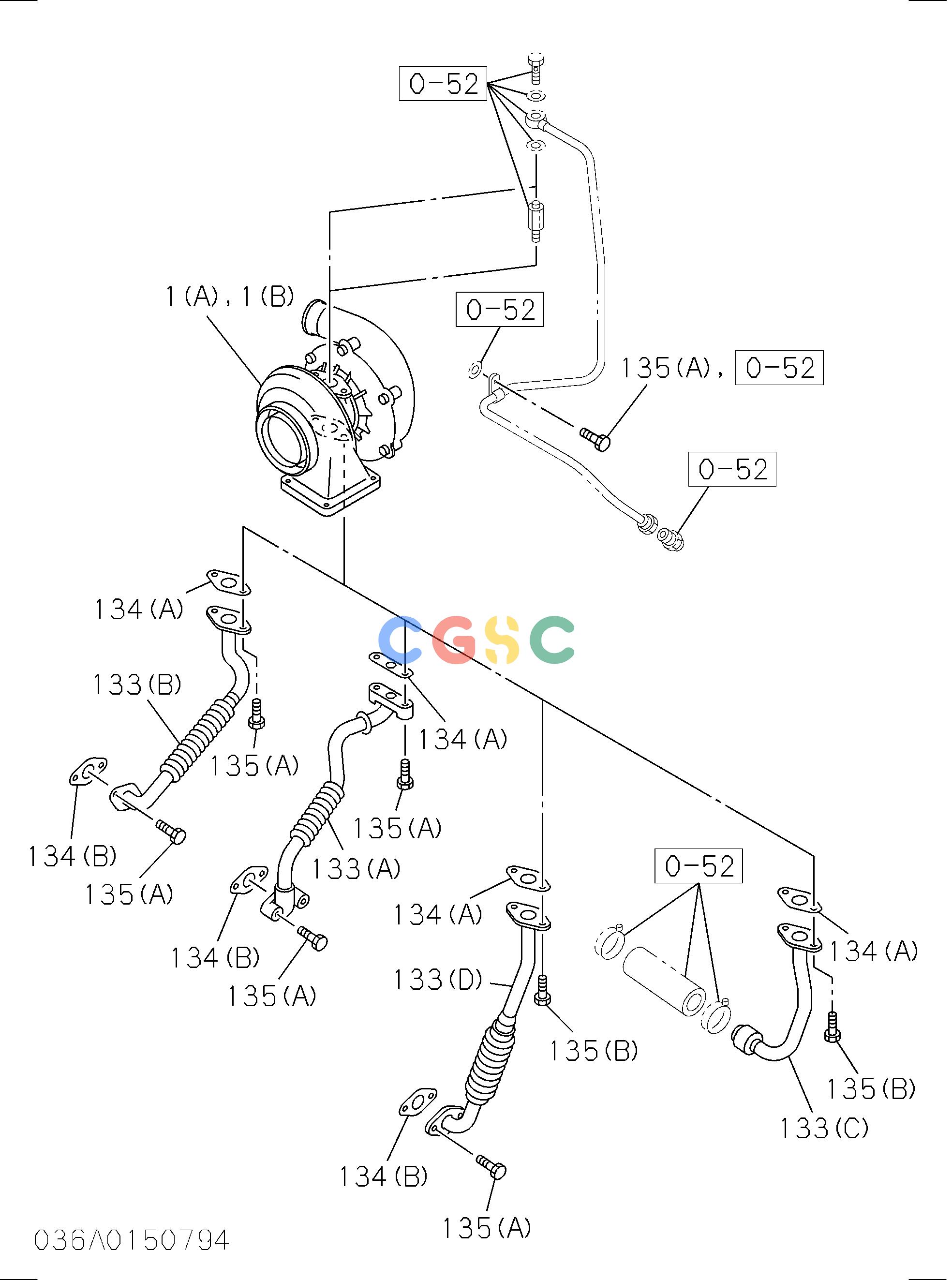 日立零件查询（BX70D）TURBOCHARGER SYSTEM Hitachi HOP online