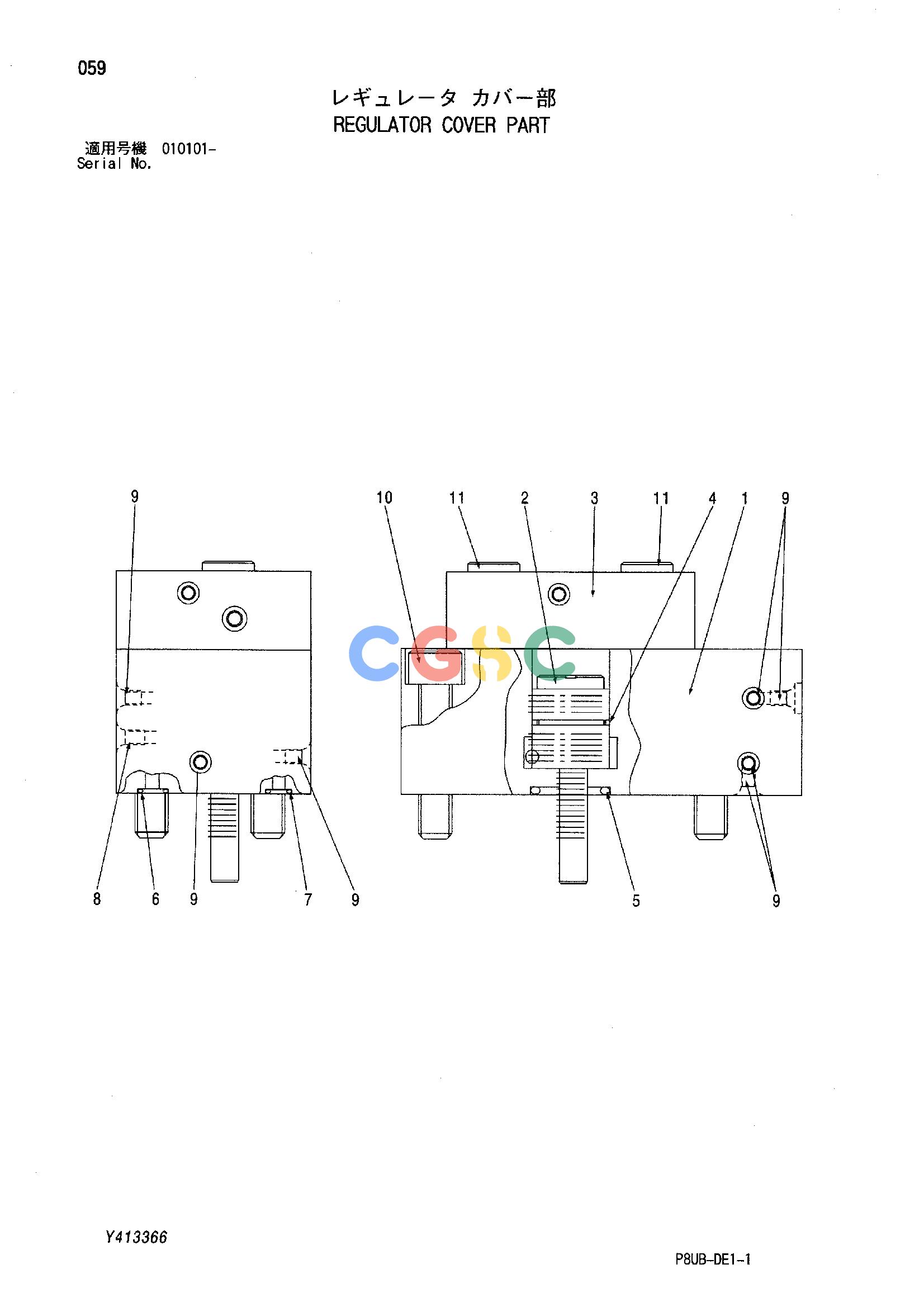 日立零件查询（CP215）REGULATOR COVER PART Hitachi HOP online