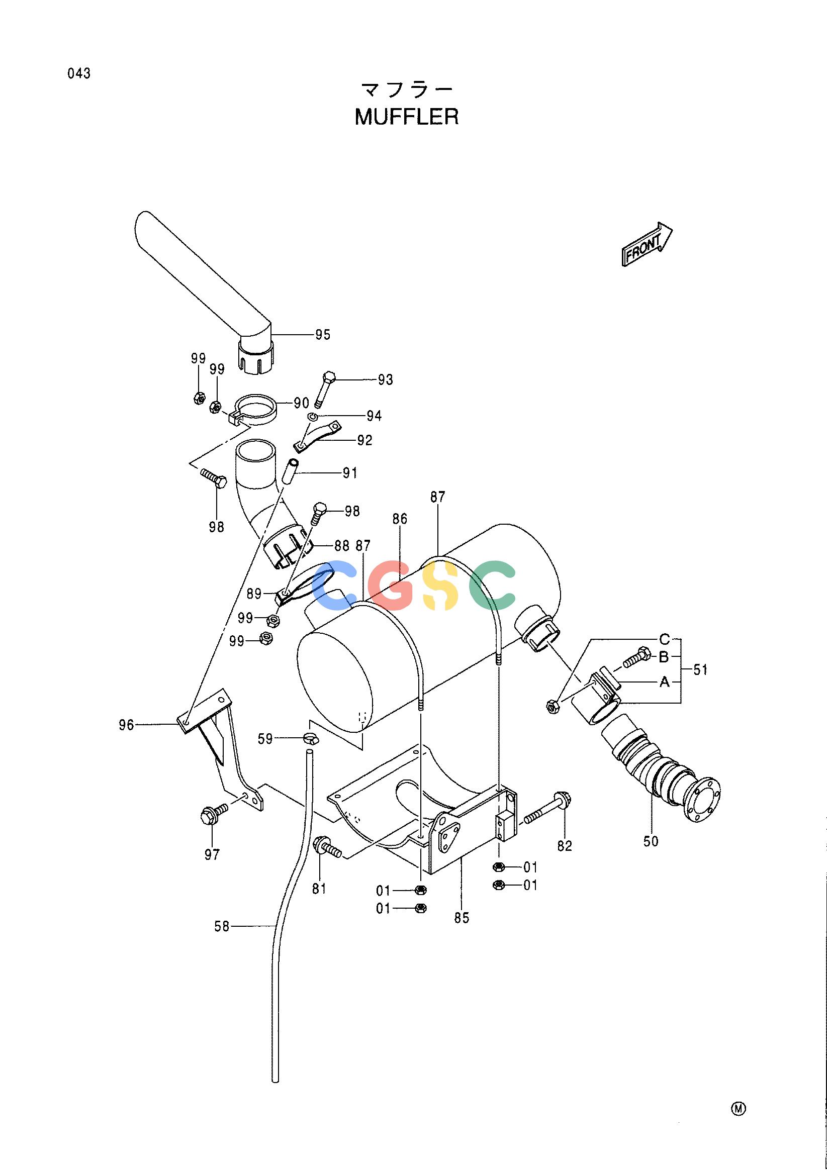 日立零件查询（CX1100）MUFFLER Hitachi HOP online