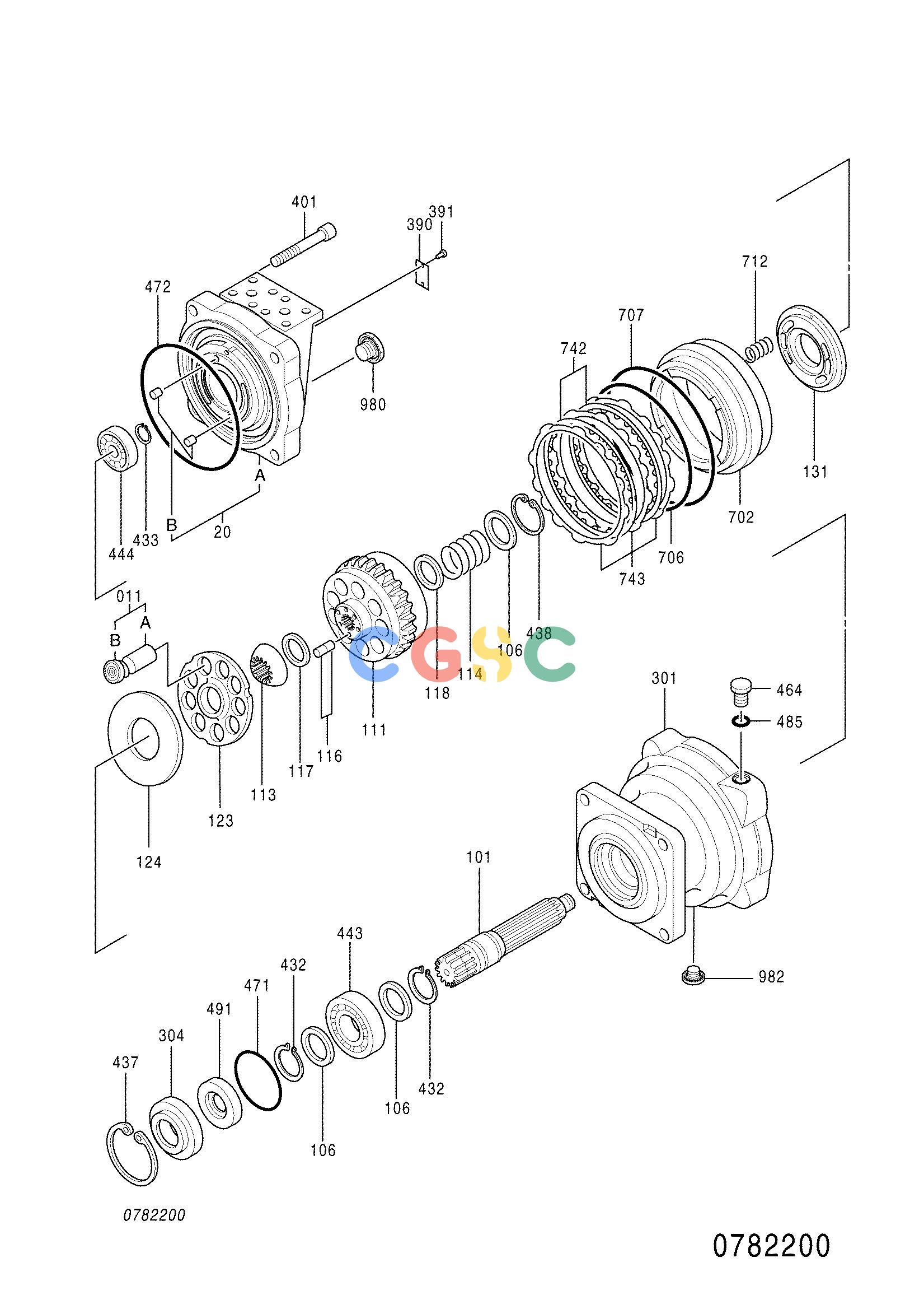 日立零件查询（CX2000）OIL MOTOR (1/2) Hitachi HOP online