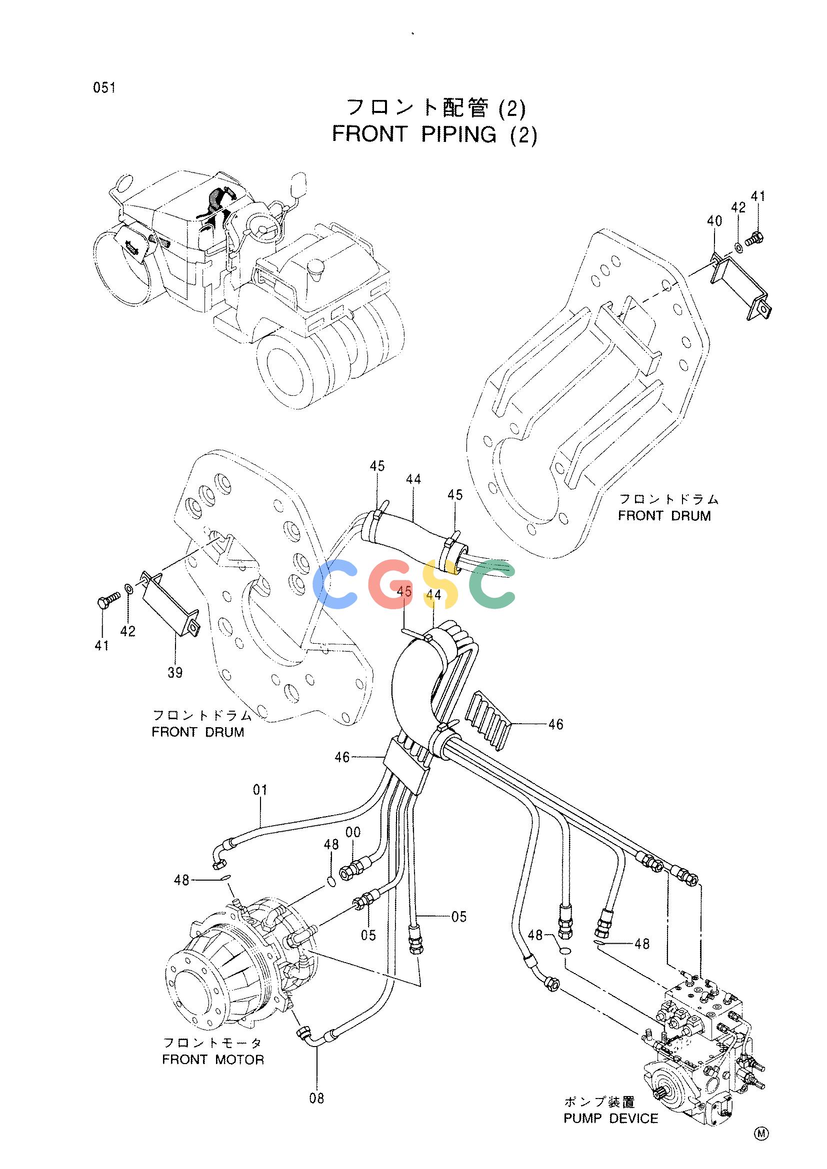 日立零件查询（CC150CW）FRONT PIPING (2) Hitachi HOP online