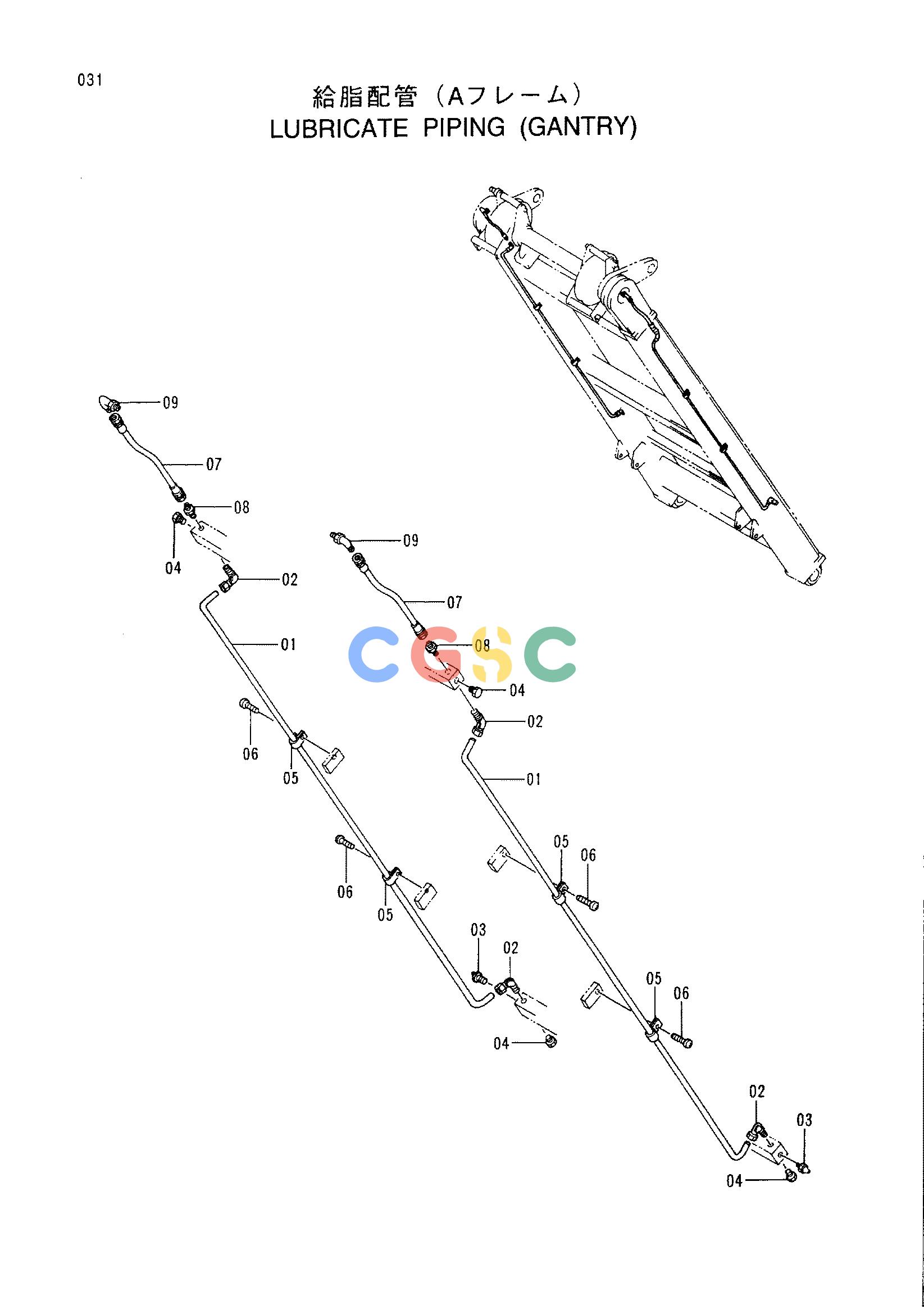 日立零件查询（CX1100）LUBRICATE PIPING (GANTRY) Hitachi HOP online