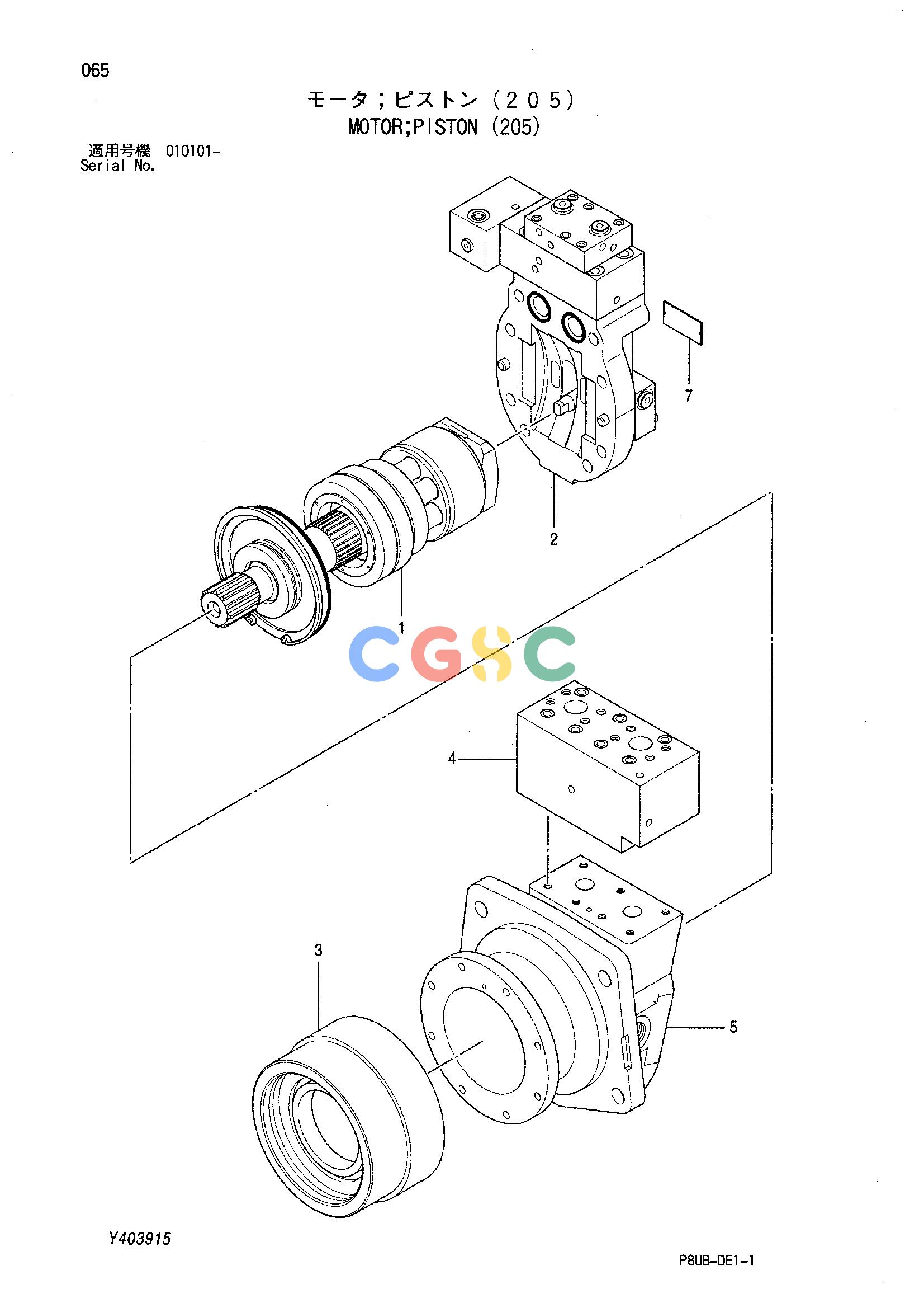 日立零件查询（CP215）MOTOR;PISTON (205) Hitachi HOP online
