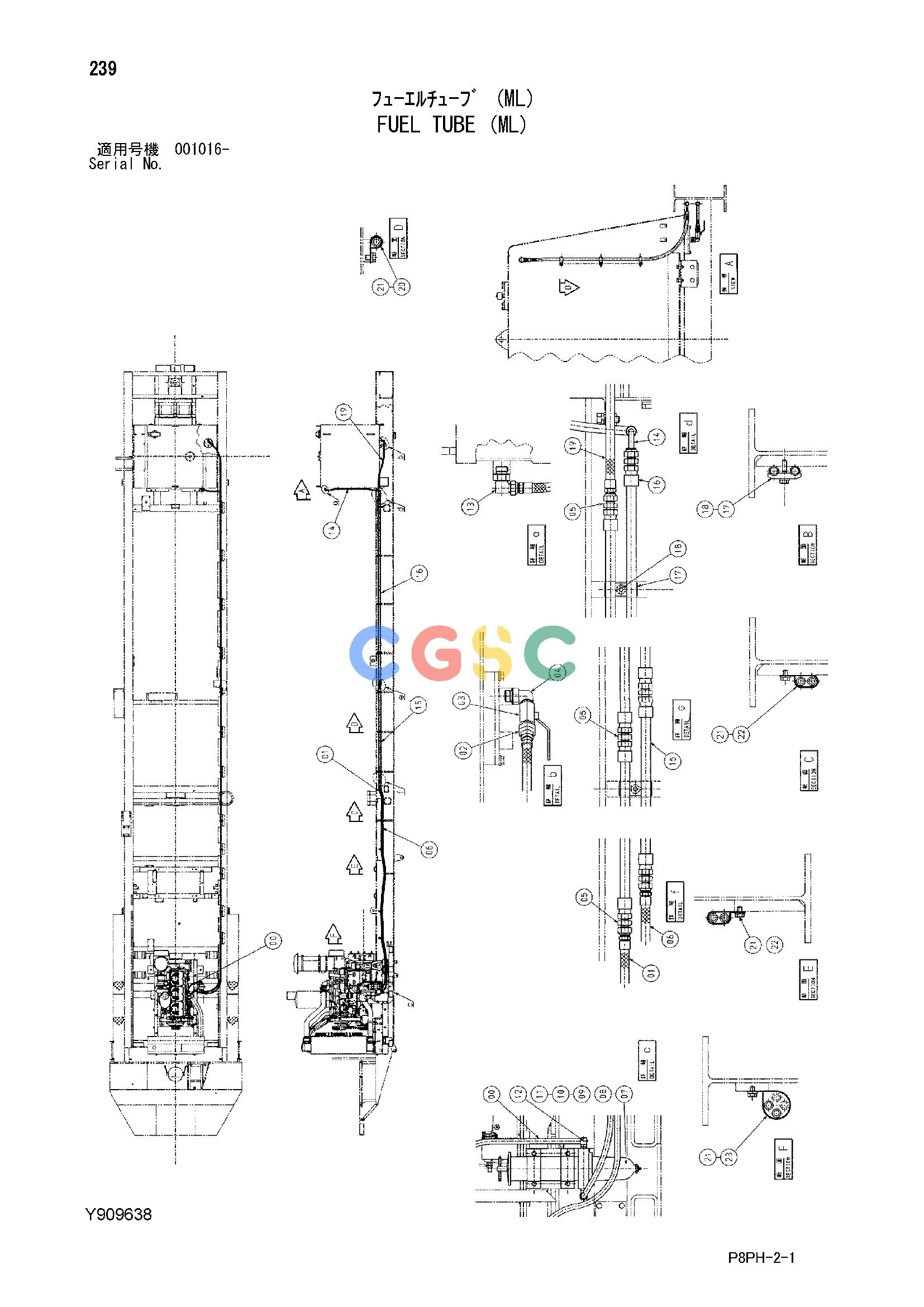 日立零件查询（AR2000）FUEL TUBE (ML) Hitachi HOP online