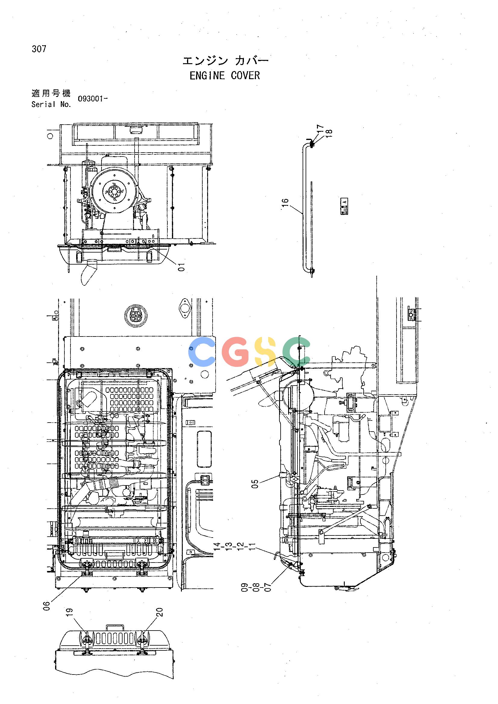 日立零件查询（CHR70）ENGINE COVER Hitachi HOP online