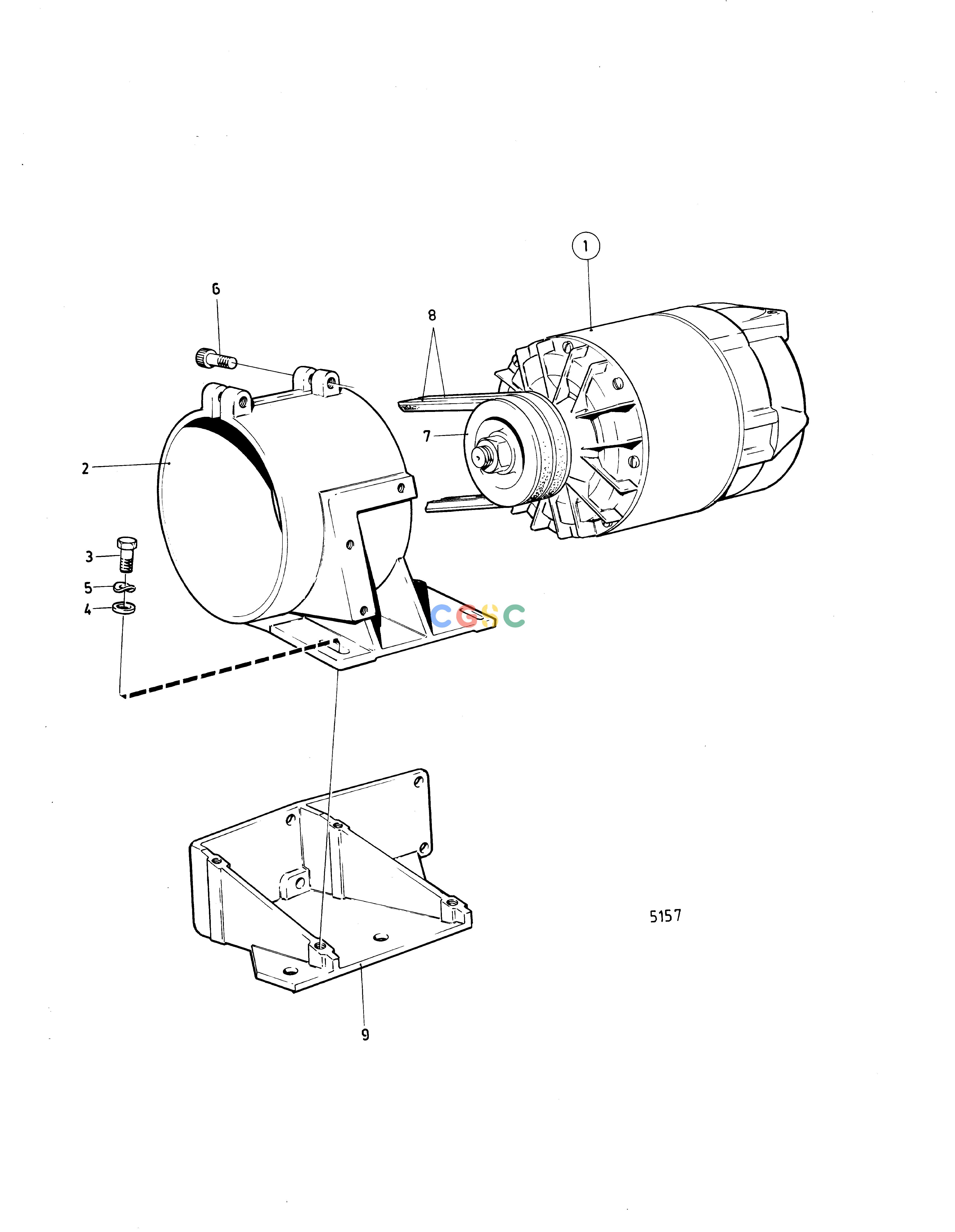 沃尔沃零件查询MD70B; MD70BK; TMD70B; THAMD70B; TAMD70B; AQD70BL; AQD70BElectrical SystemAlternator and Installation Components: BEPC Volvo Penta Parts catalog
