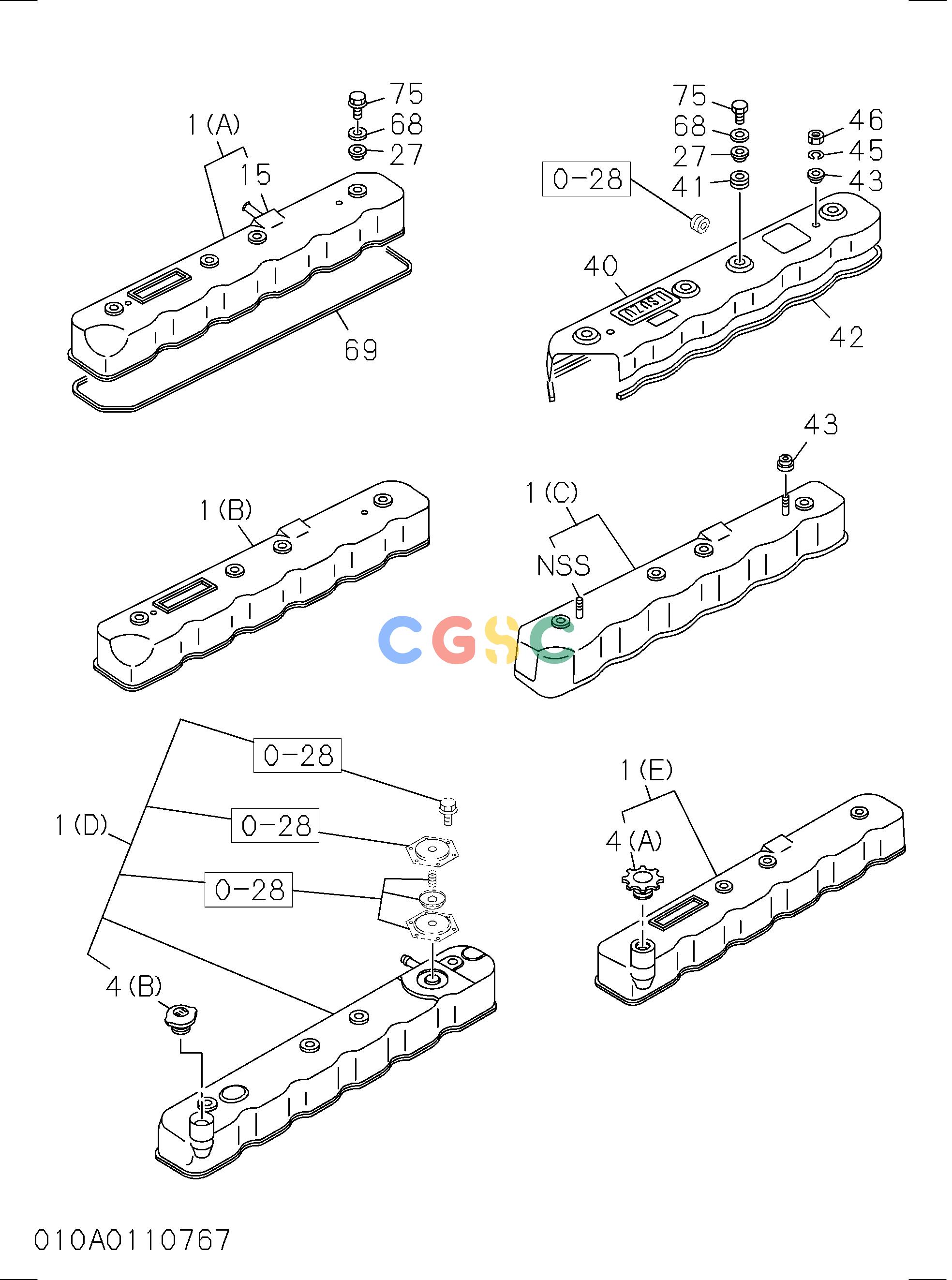 日立零件查询（CG45）CYLINDER HEAD COVER Hitachi HOP online