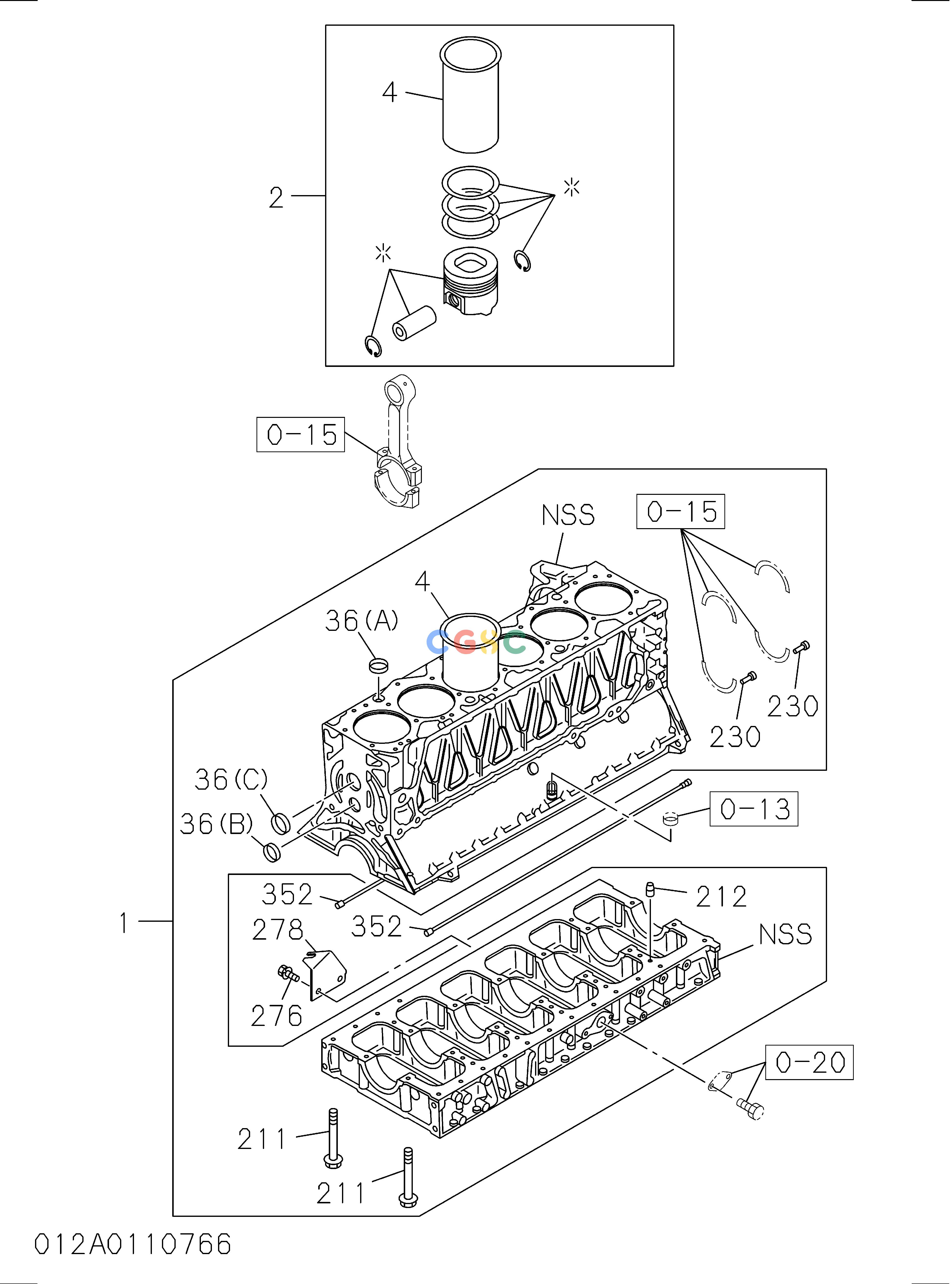 日立零件查询（CD2000）012: CYLINDER BLOCK Hitachi HOP online