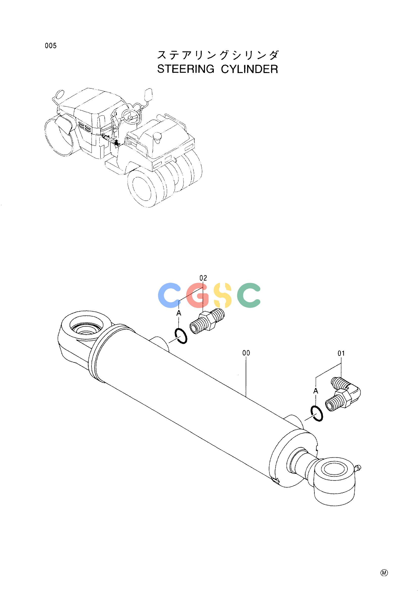 日立零件查询（CC150CW）STEERING CYLINDER Hitachi HOP online