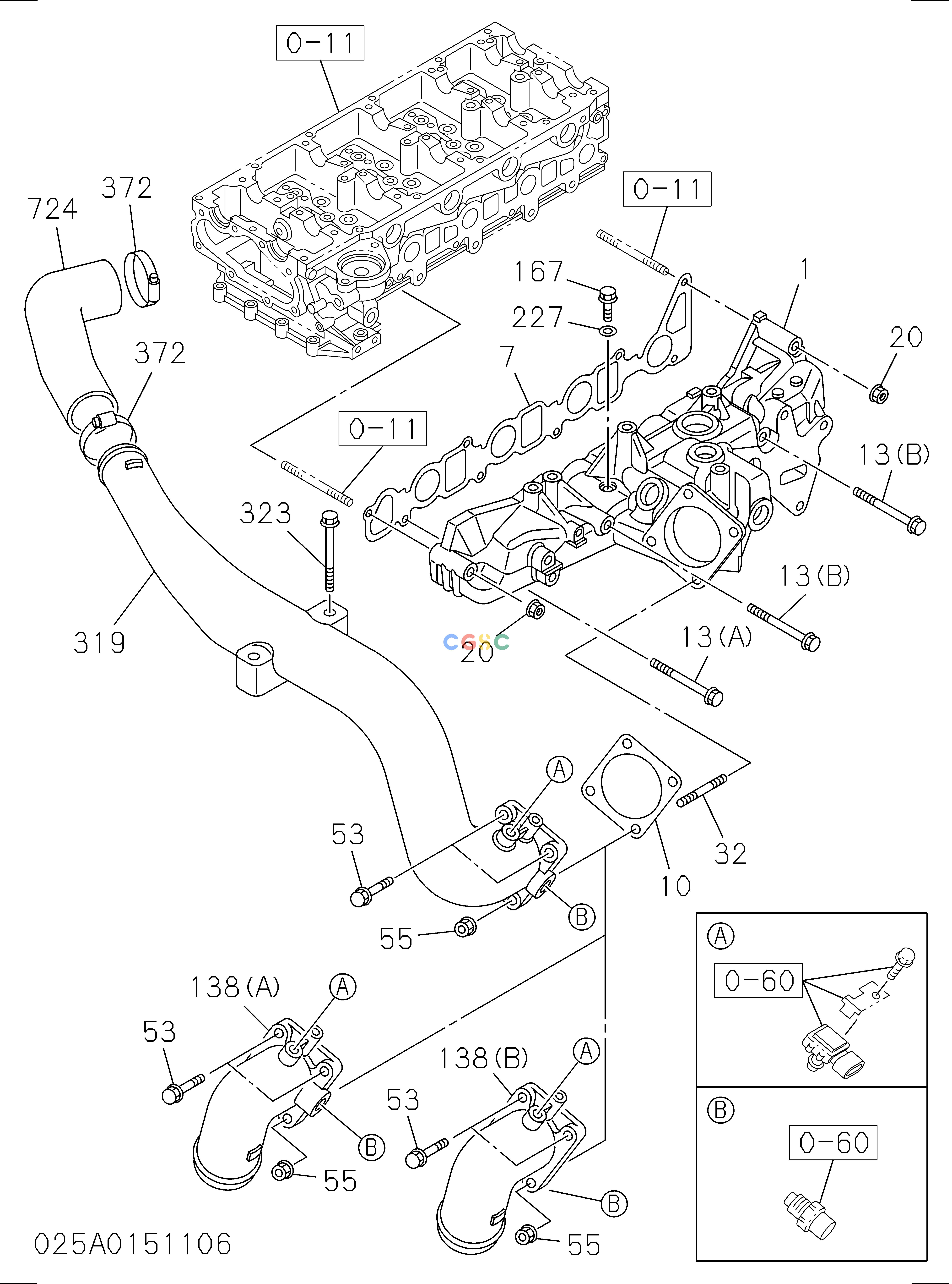 日立零件查询（CP220-3）025: INLET MANIFOLD Hitachi HOP online