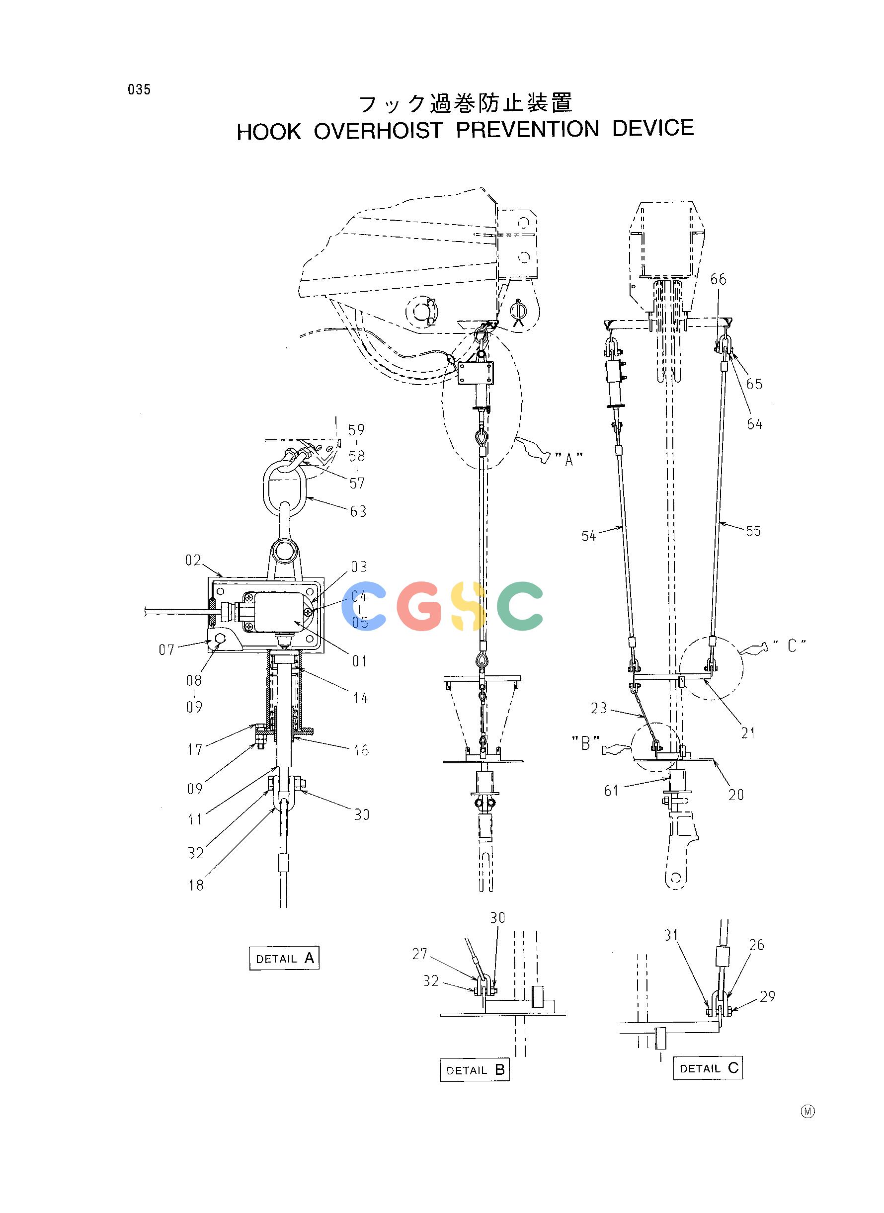 日立零件查询（CX1000）HOOK OVERHOIST PREVENTION DEVICE Hitachi HOP online