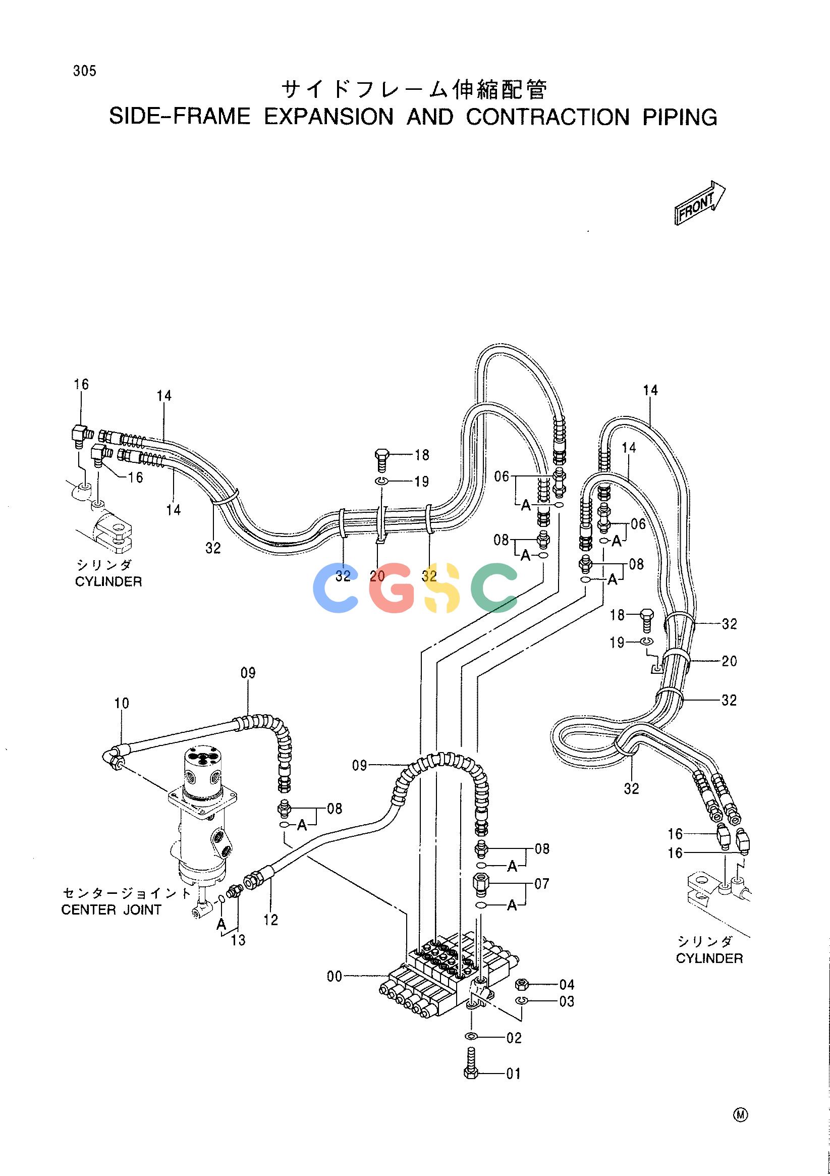 日立零件查询（CX1000）SIDE-FRAME EXPANSION AND CONTRACTION PIPING Hitachi HOP online
