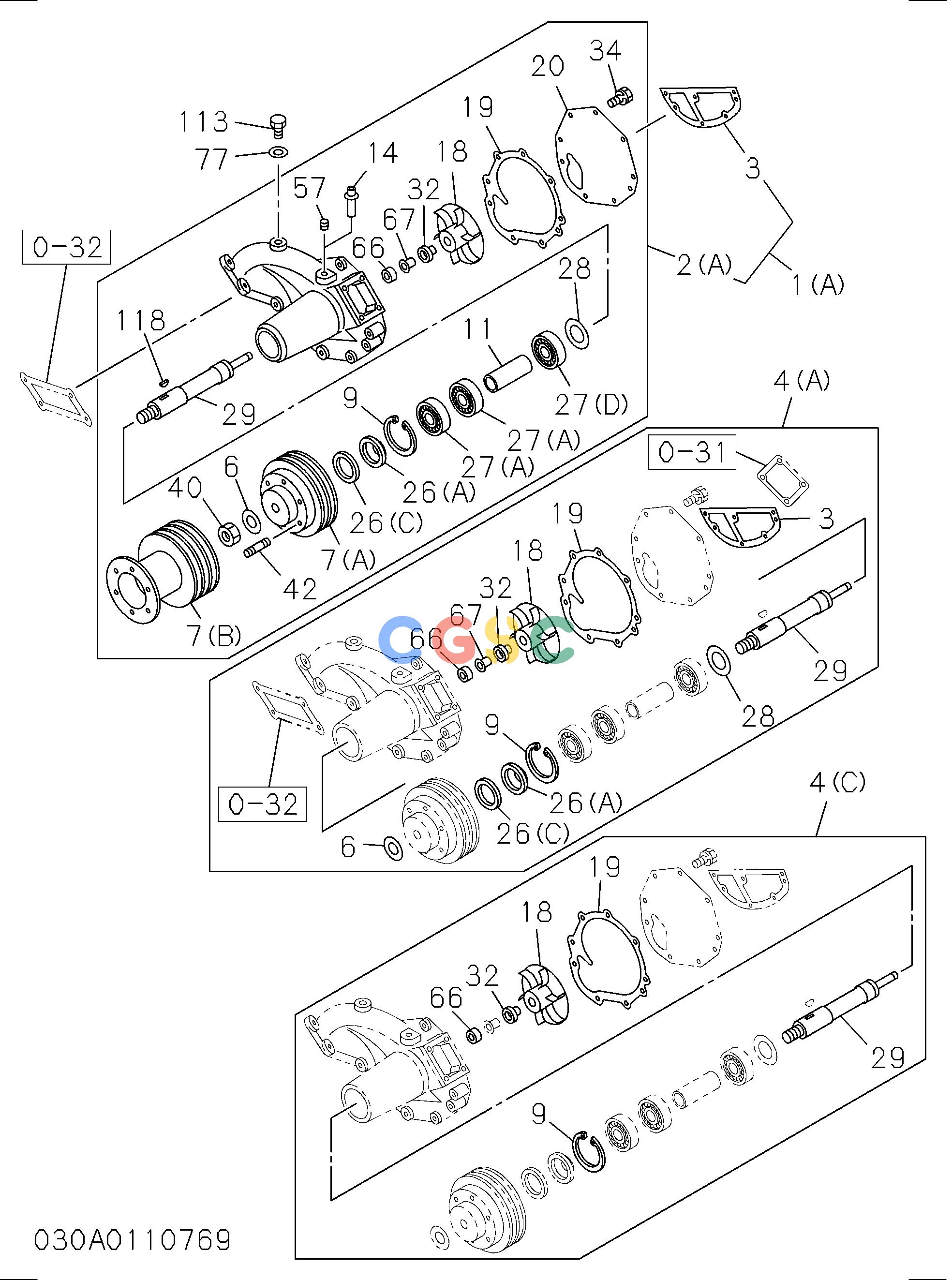 日立零件查询（CX1000-C）WATER PUMP AND CORROSION RESISTOR Hitachi HOP online