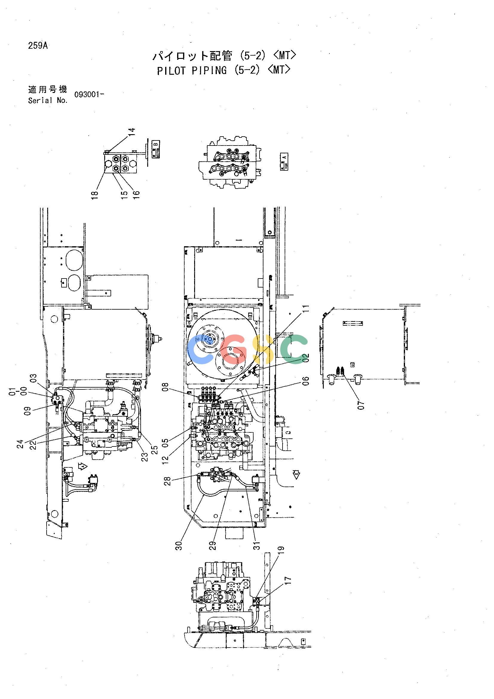 日立零件查询（CHR70）PILOT PIPING (5-2) <MT> Hitachi HOP online