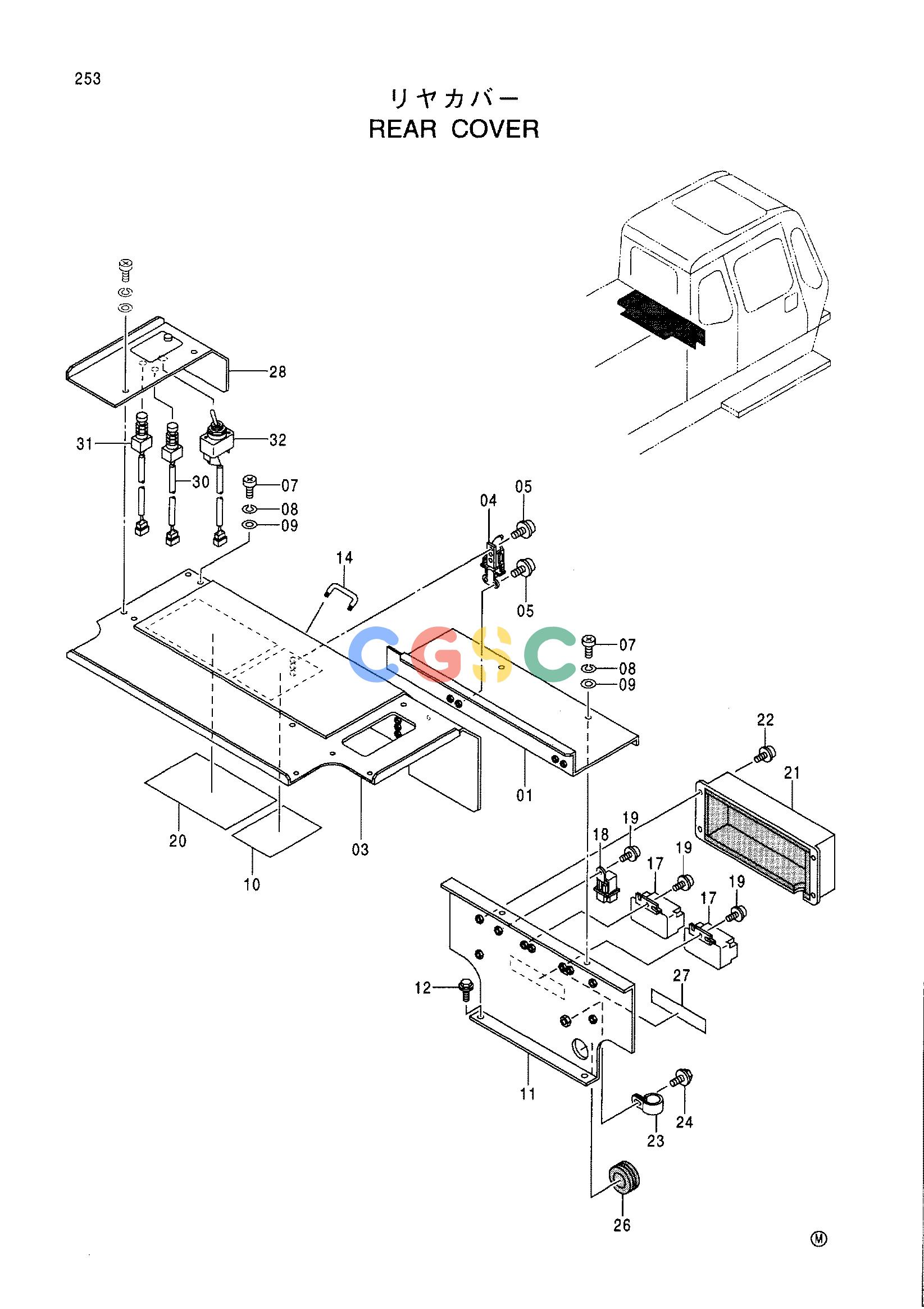 日立零件查询（CX1000）REAR COVER Hitachi HOP online
