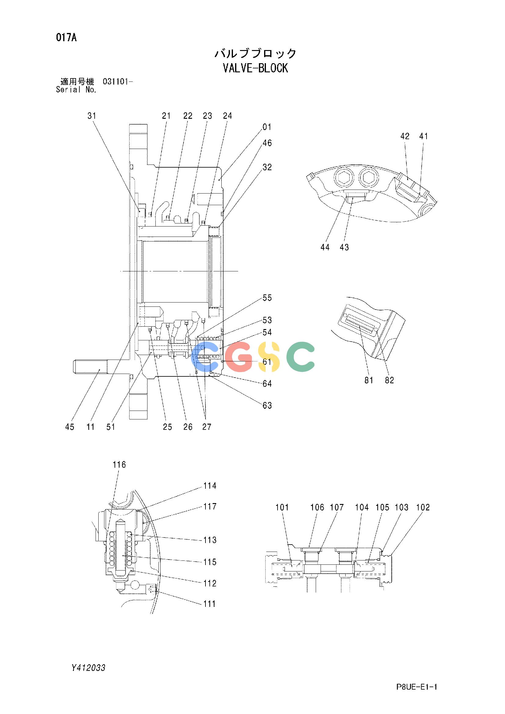 日立零件查询（CC150C-3A）VALVE-BLOCK Hitachi HOP online