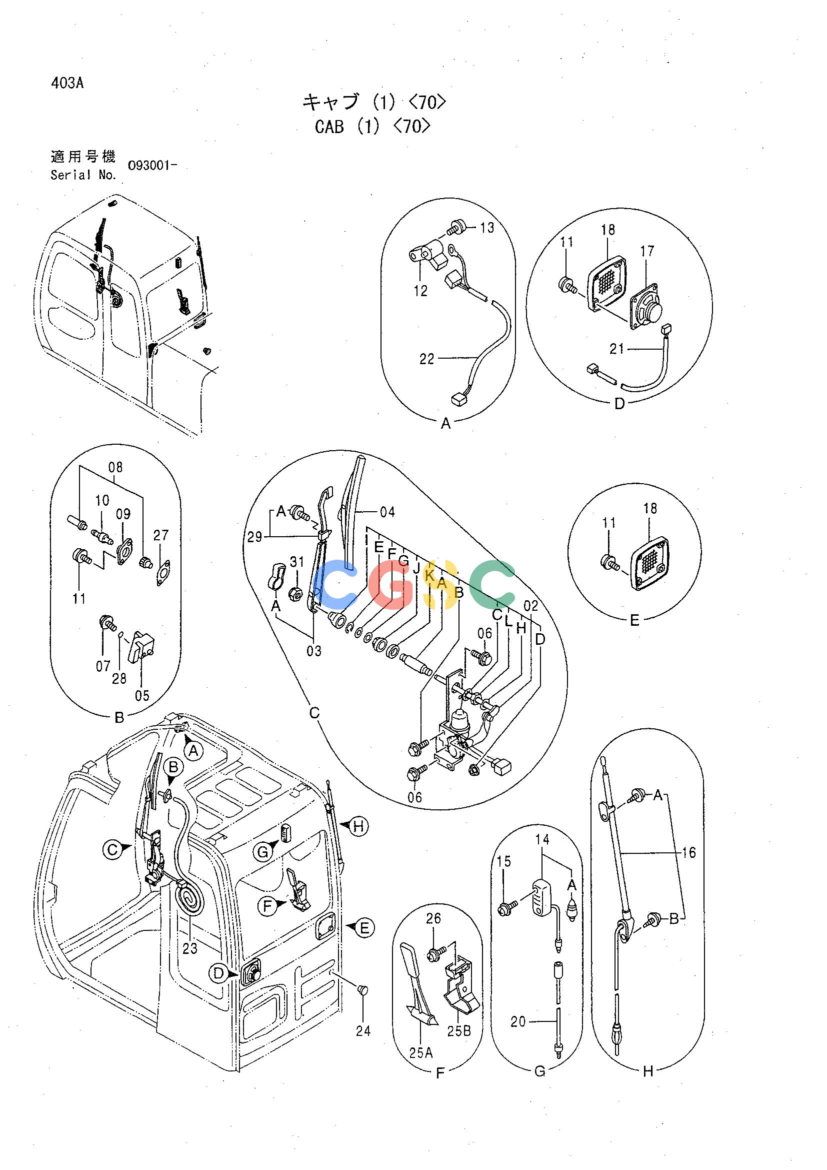 日立零件查询（CHR70）CAB (1) <70> Hitachi HOP online