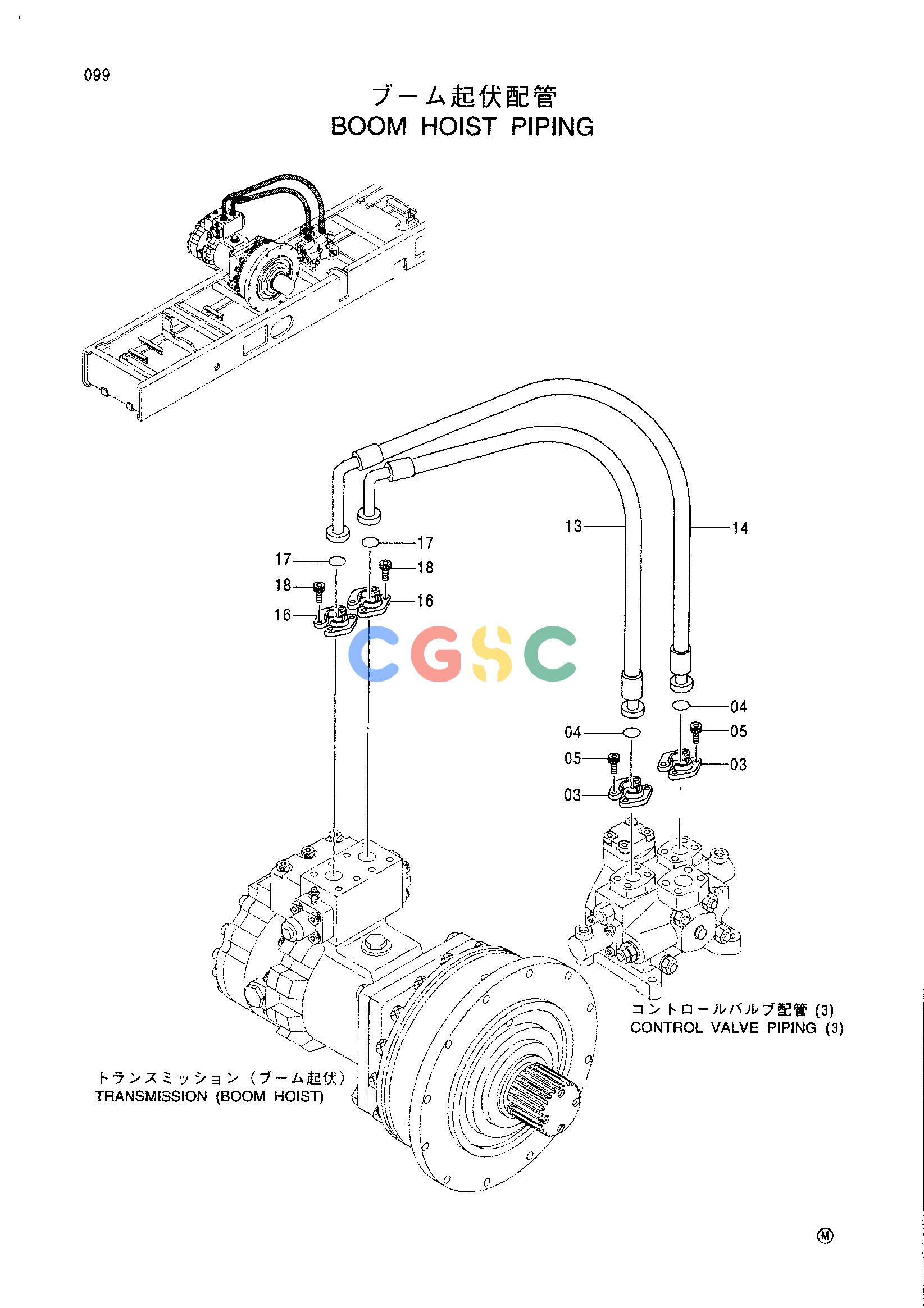日立零件查询（CX1100）BOOM HOIST PIPING Hitachi HOP online