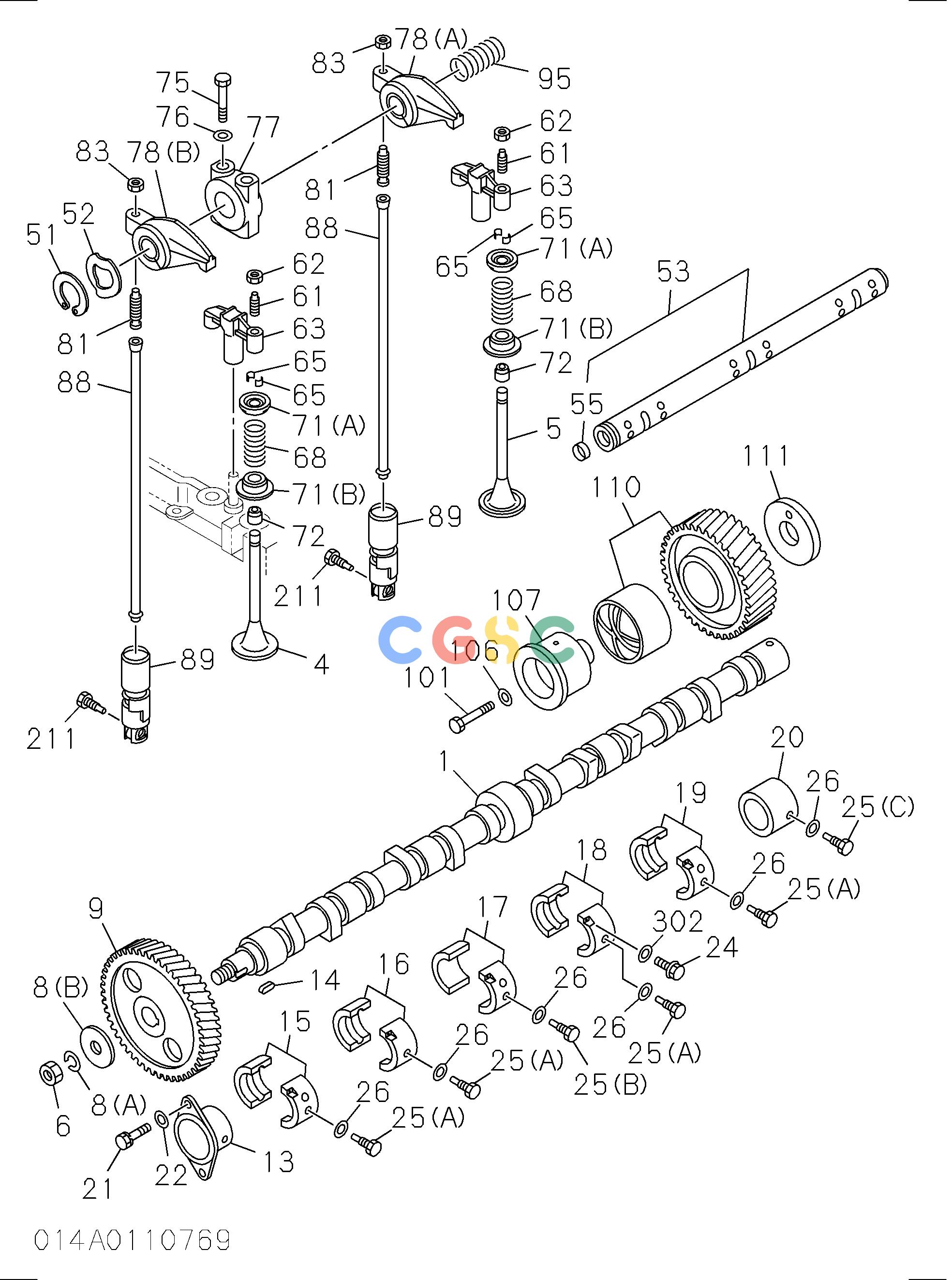 日立零件查询（CX1000-C）CAMSHAFT AND VALVE Hitachi HOP online