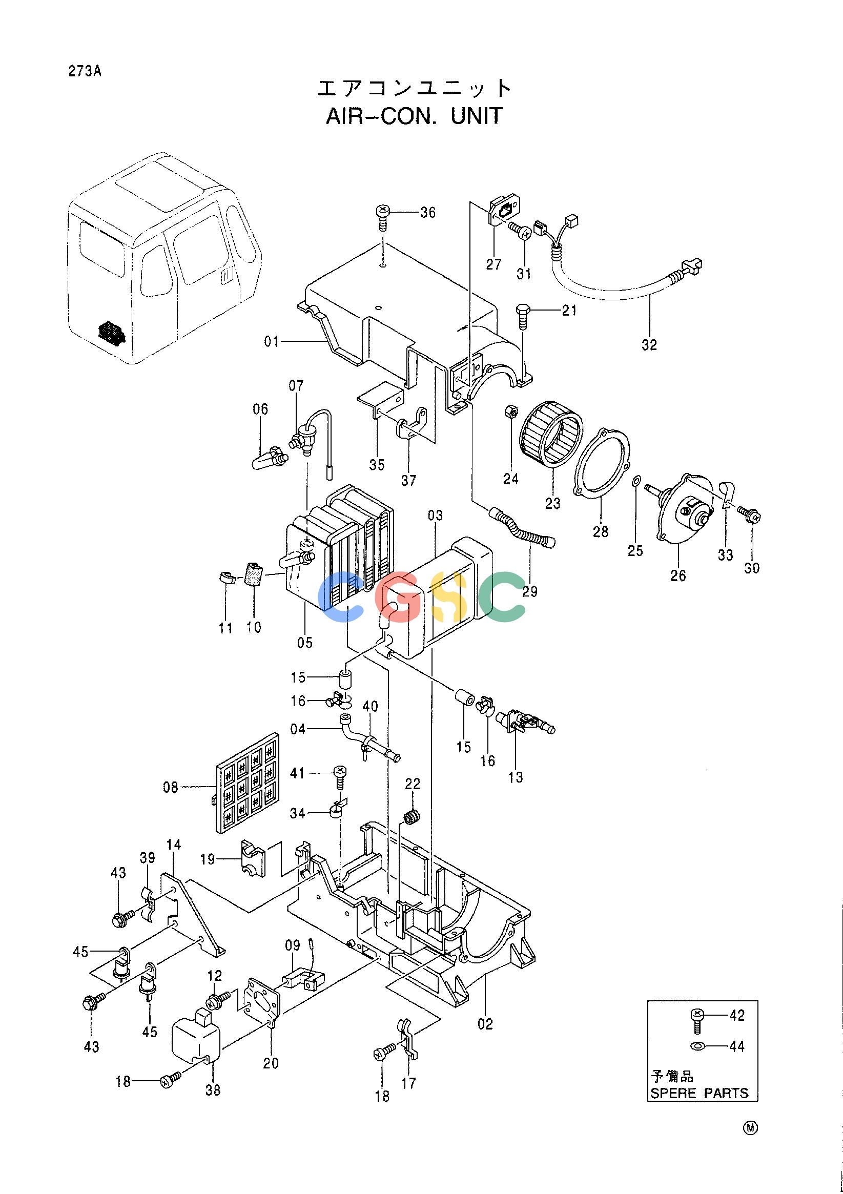 日立零件查询（CX1000）AIR-CON. UNIT Hitachi HOP online