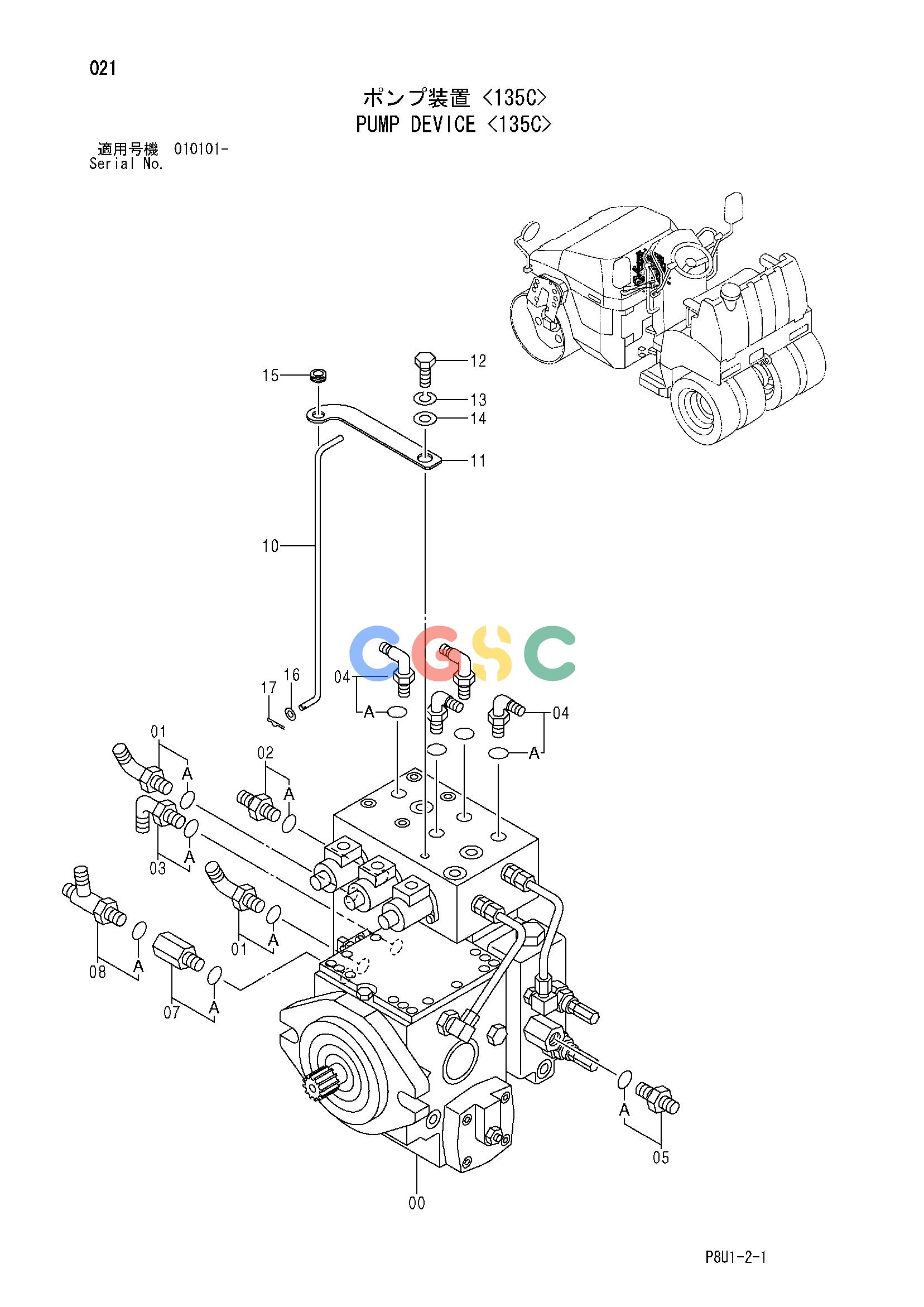 日立零件查询（CC135C）PUMP DEVICE <135C> Hitachi HOP online