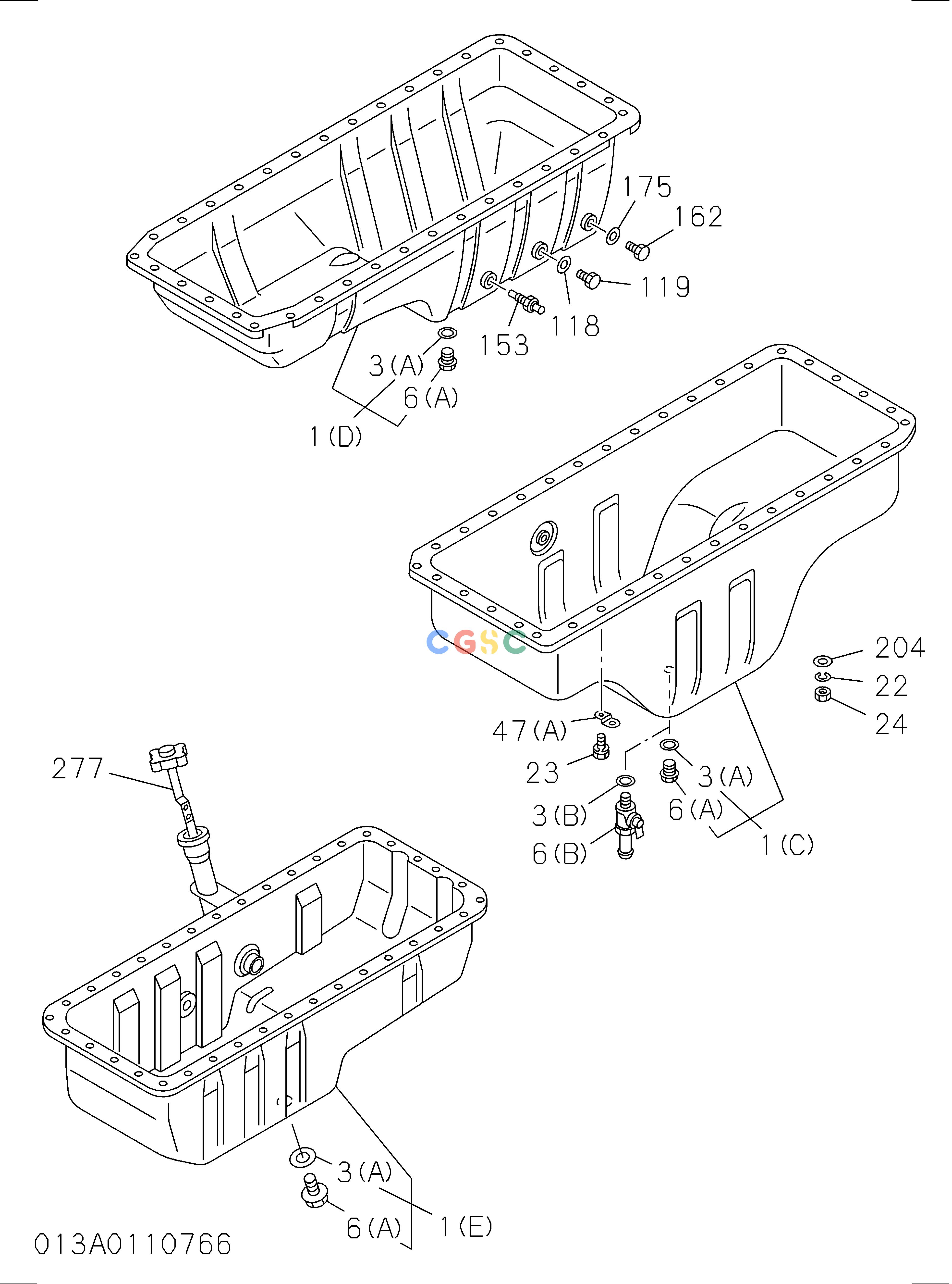 日立零件查询（CD2000）013: OIL PAN AND LEVEL GAUGE Hitachi HOP online