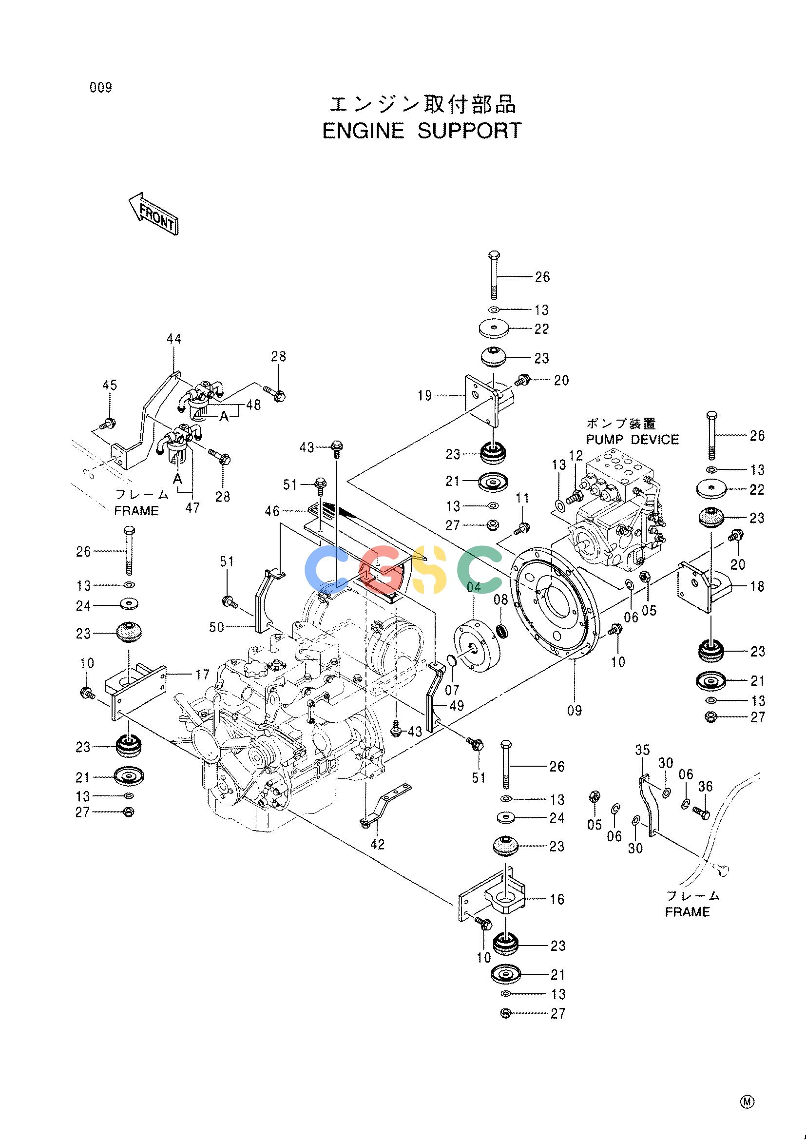 日立零件查询（CC150CW）ENGINE SUPPORT Hitachi HOP online