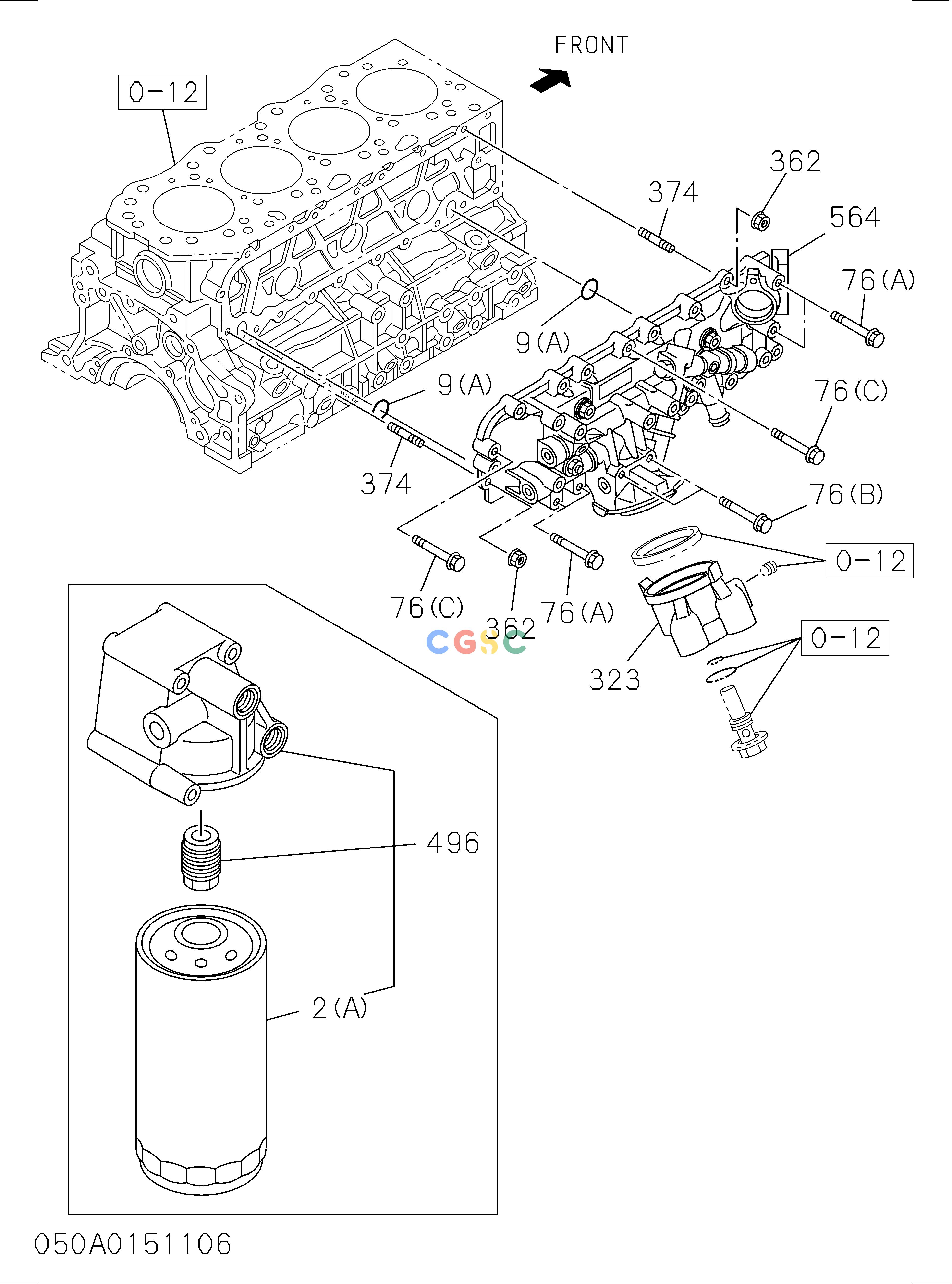 日立零件查询（CP220-3）050: OIL COOLER AND OIL FILTER Hitachi HOP online