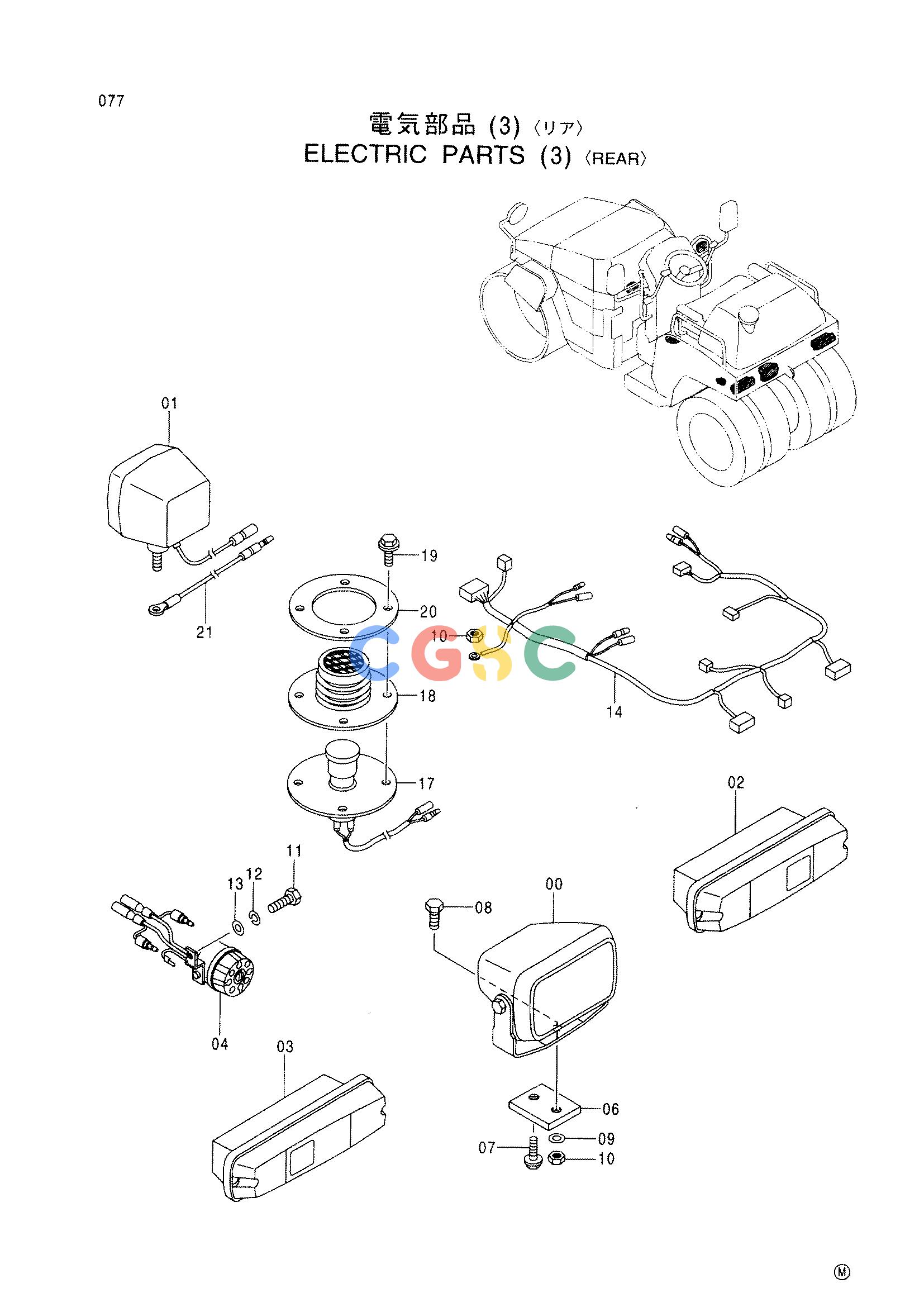 日立零件查询（CC150CW）ELECTRIC PARTS (3) <REAR> Hitachi HOP online