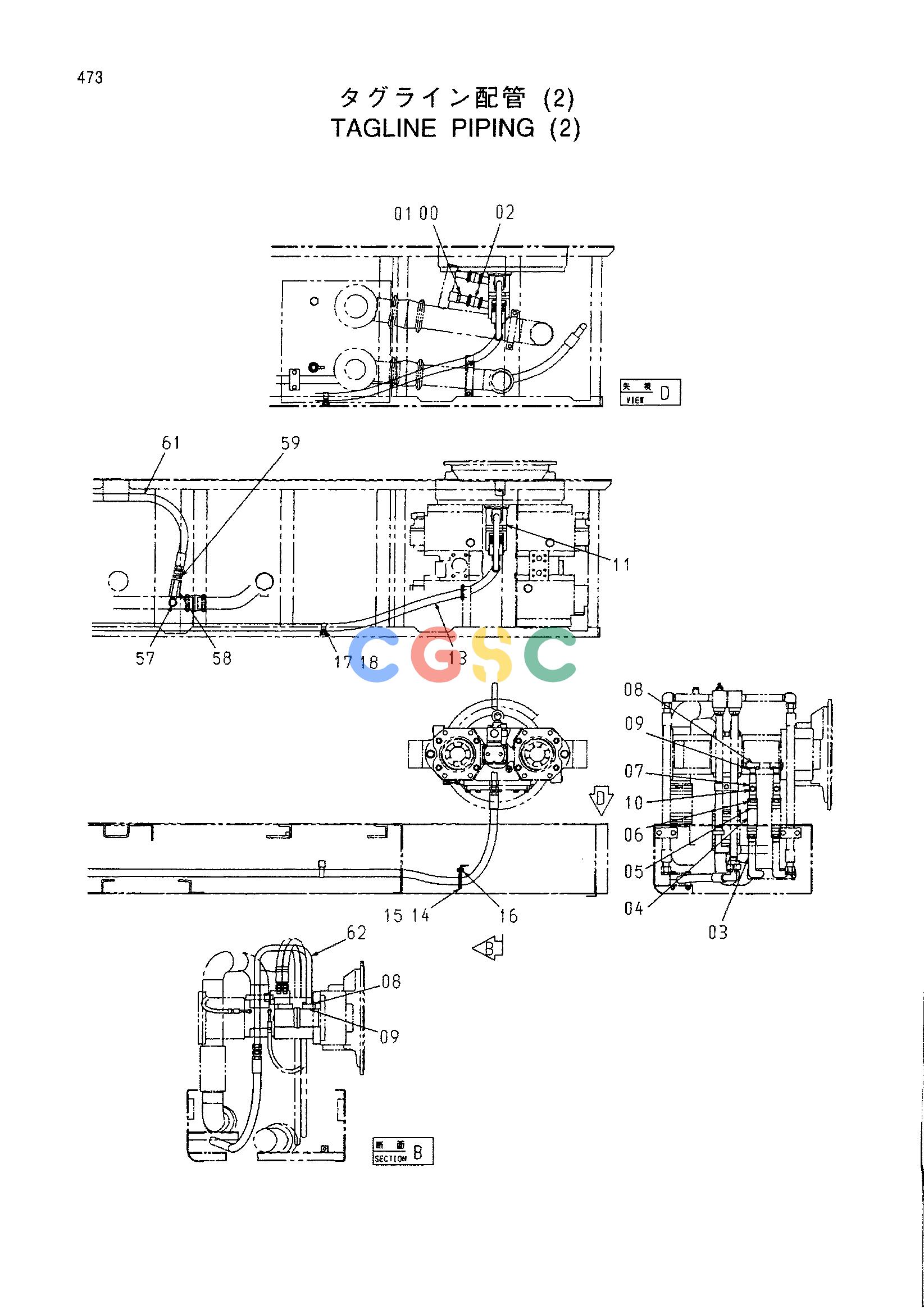 日立零件查询（CX1100）TAGLINE PIPING (2) Hitachi HOP online