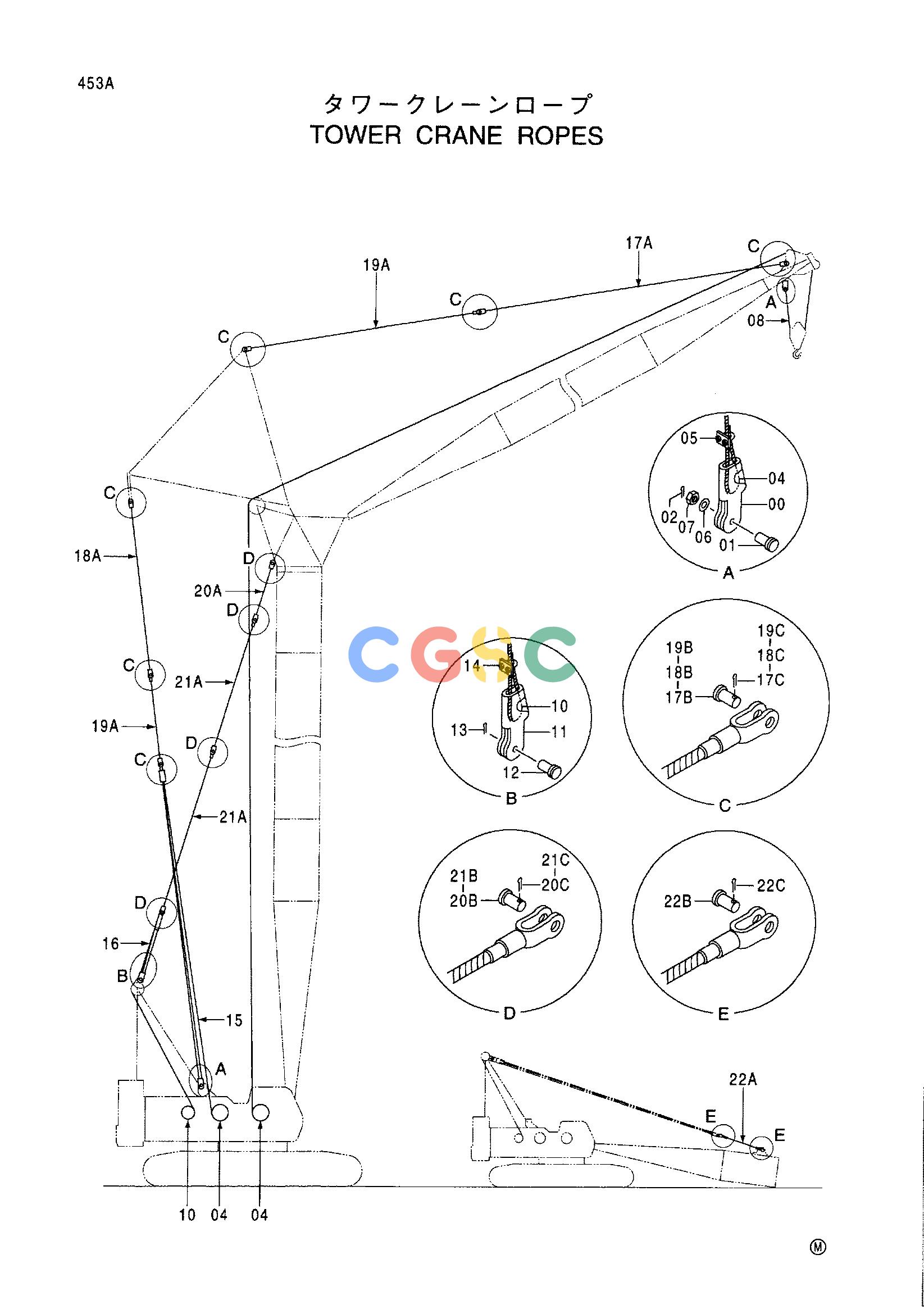 日立零件查询（CX1000）TOWER CRANE ROPES Hitachi HOP online