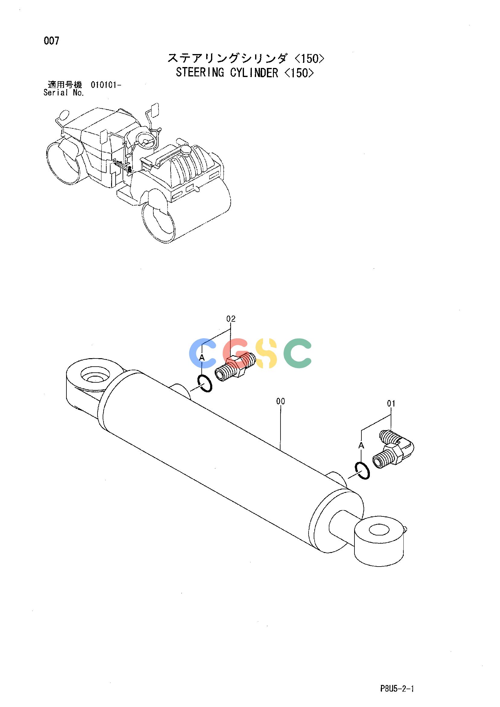 日立零件查询（CC150C-2）STEERING CYLINDER <150> Hitachi HOP online