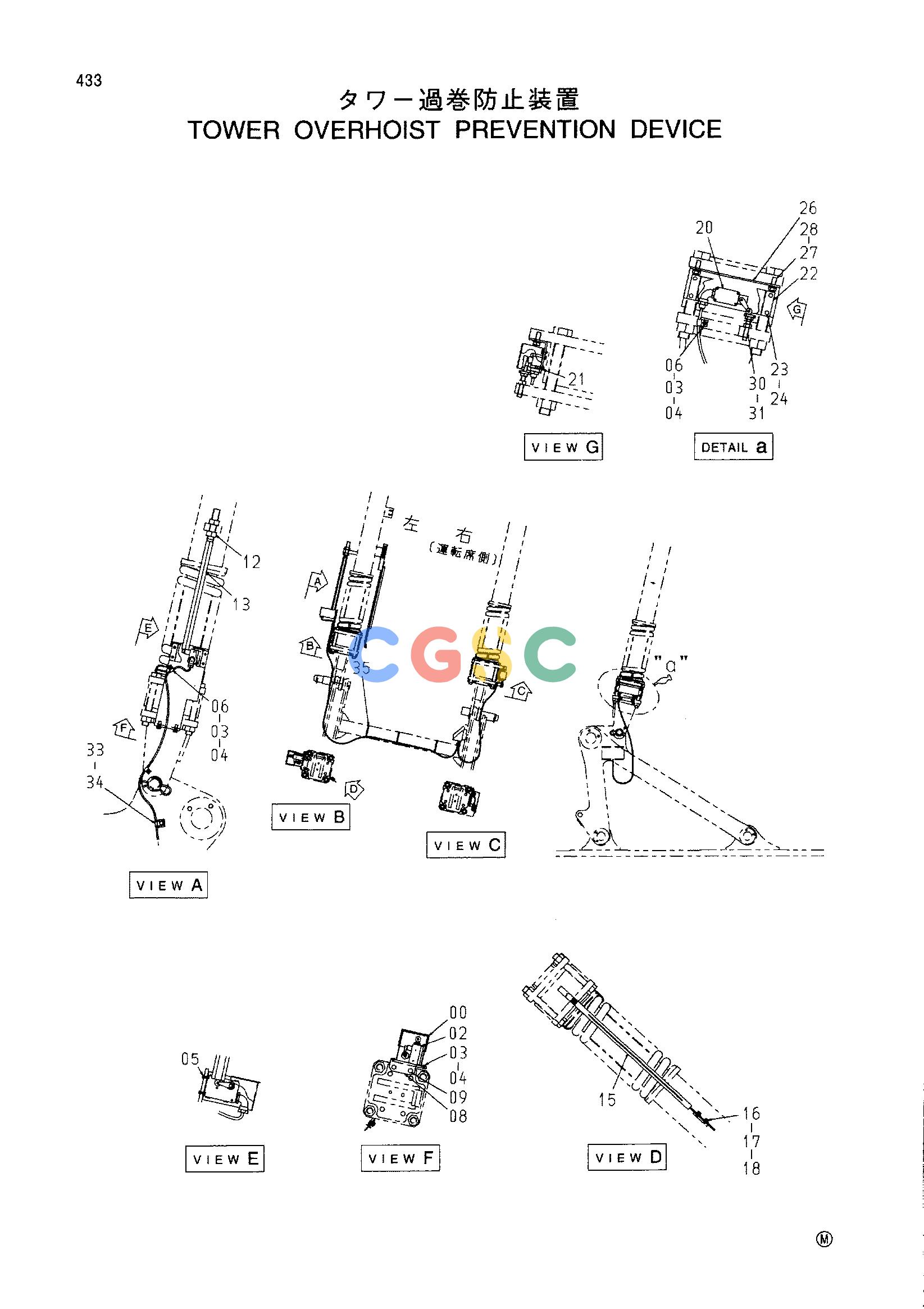 日立零件查询（CX1000）TOWER OVERHOIST PREVENTION DEVICE Hitachi HOP online