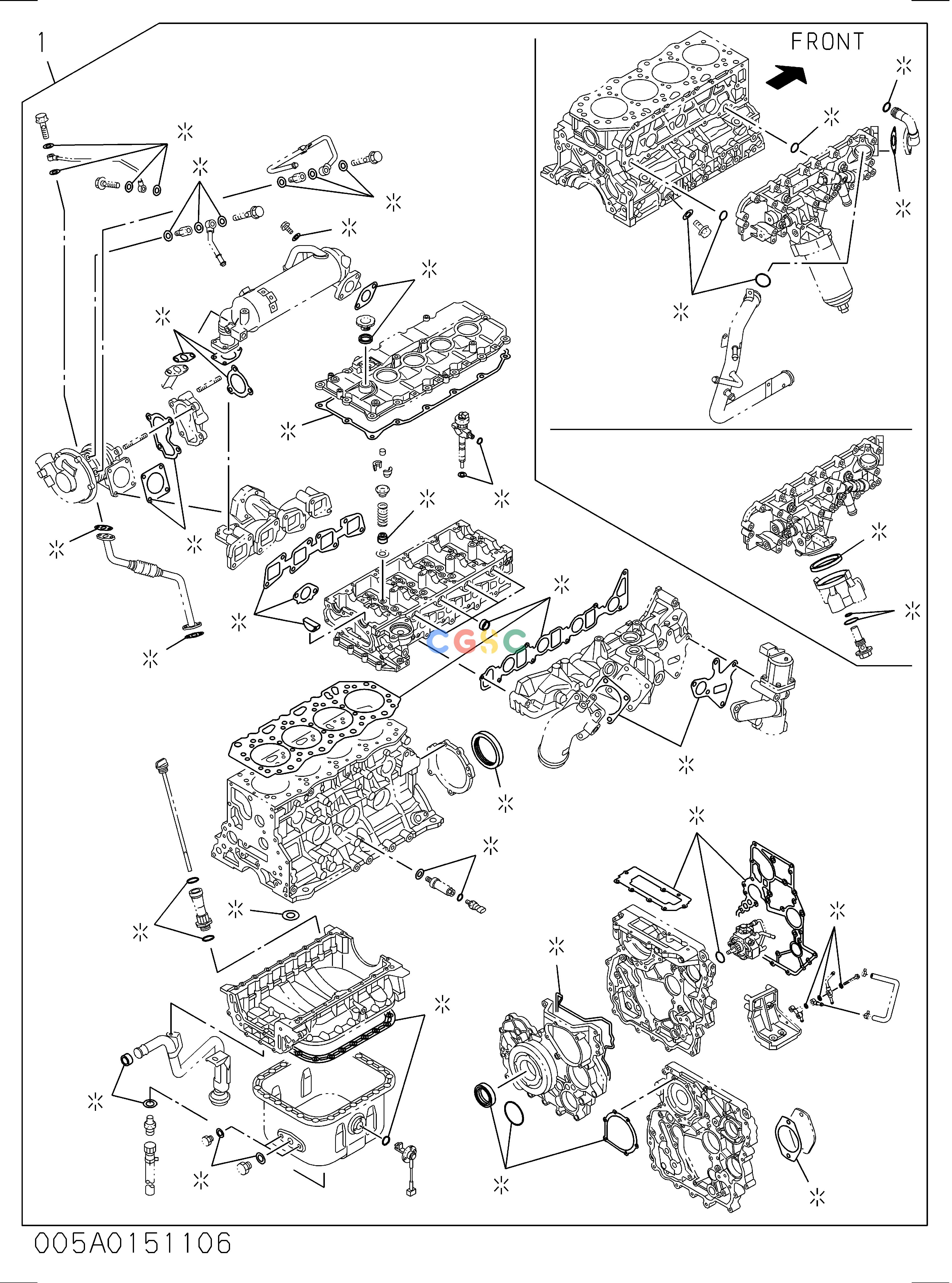 日立零件查询（CP220-3）005: ENGINE GASKET KIT Hitachi HOP online