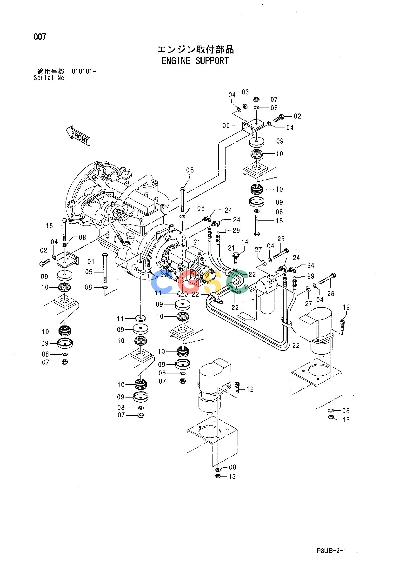 日立零件查询（CP210）ENGINE SUPPORT Hitachi HOP online