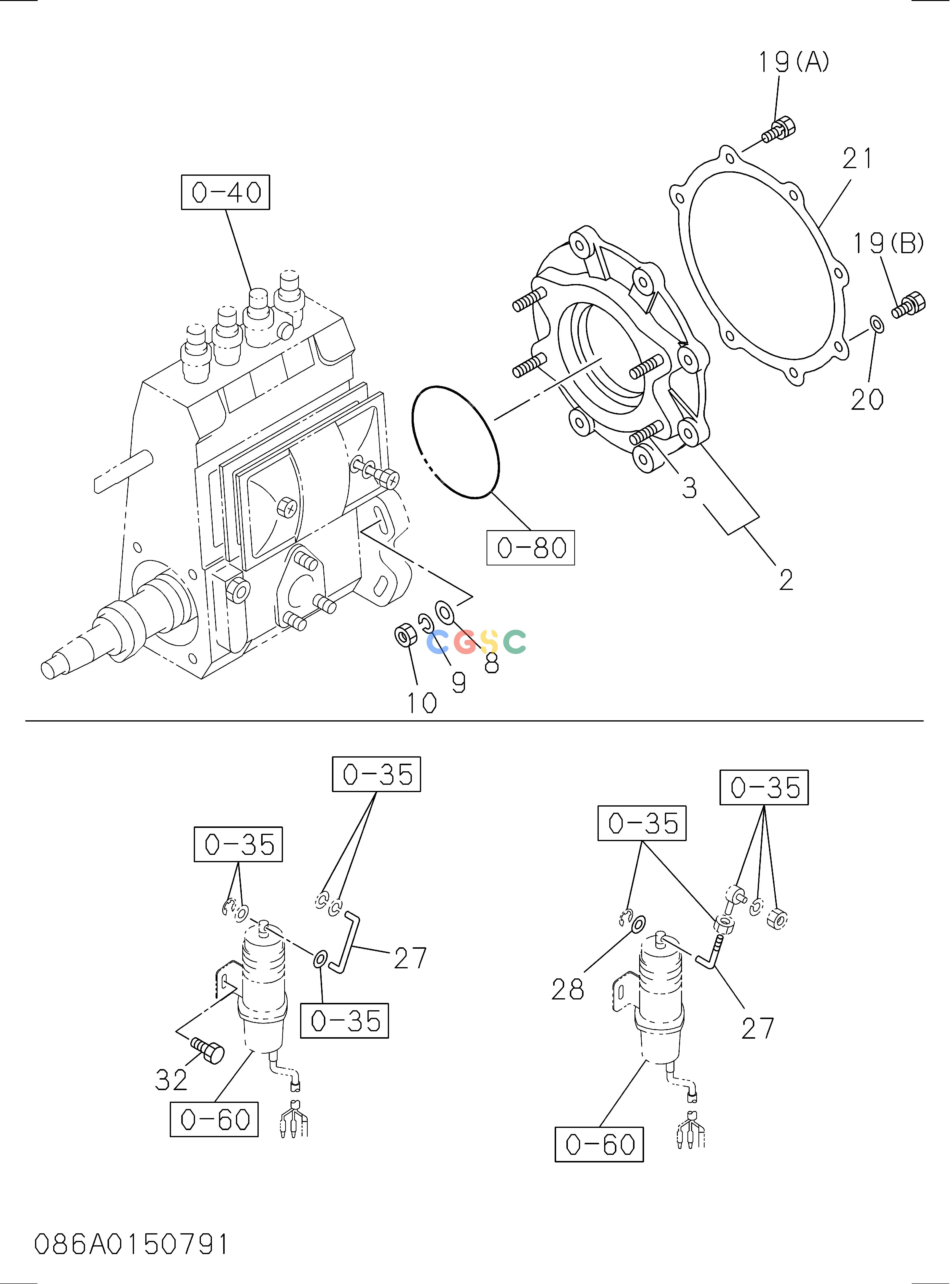 日立零件查询（EX135USR）086: MISCELLANEOUS PARTS; INJECTION PUMP Hitachi HOP online