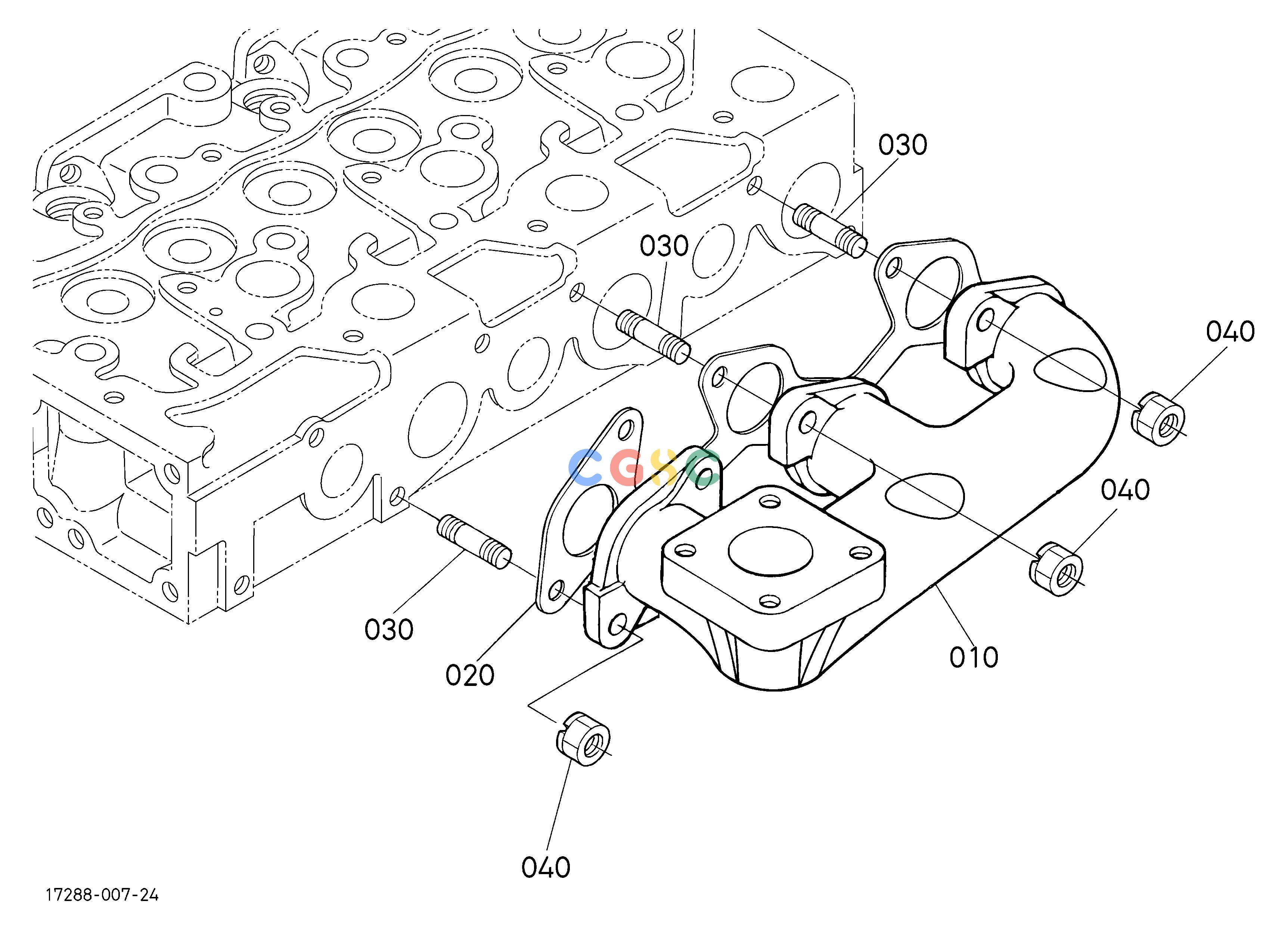 日立零件查询（CC150C-3A）EXHAUST MANIFOLD Hitachi HOP online