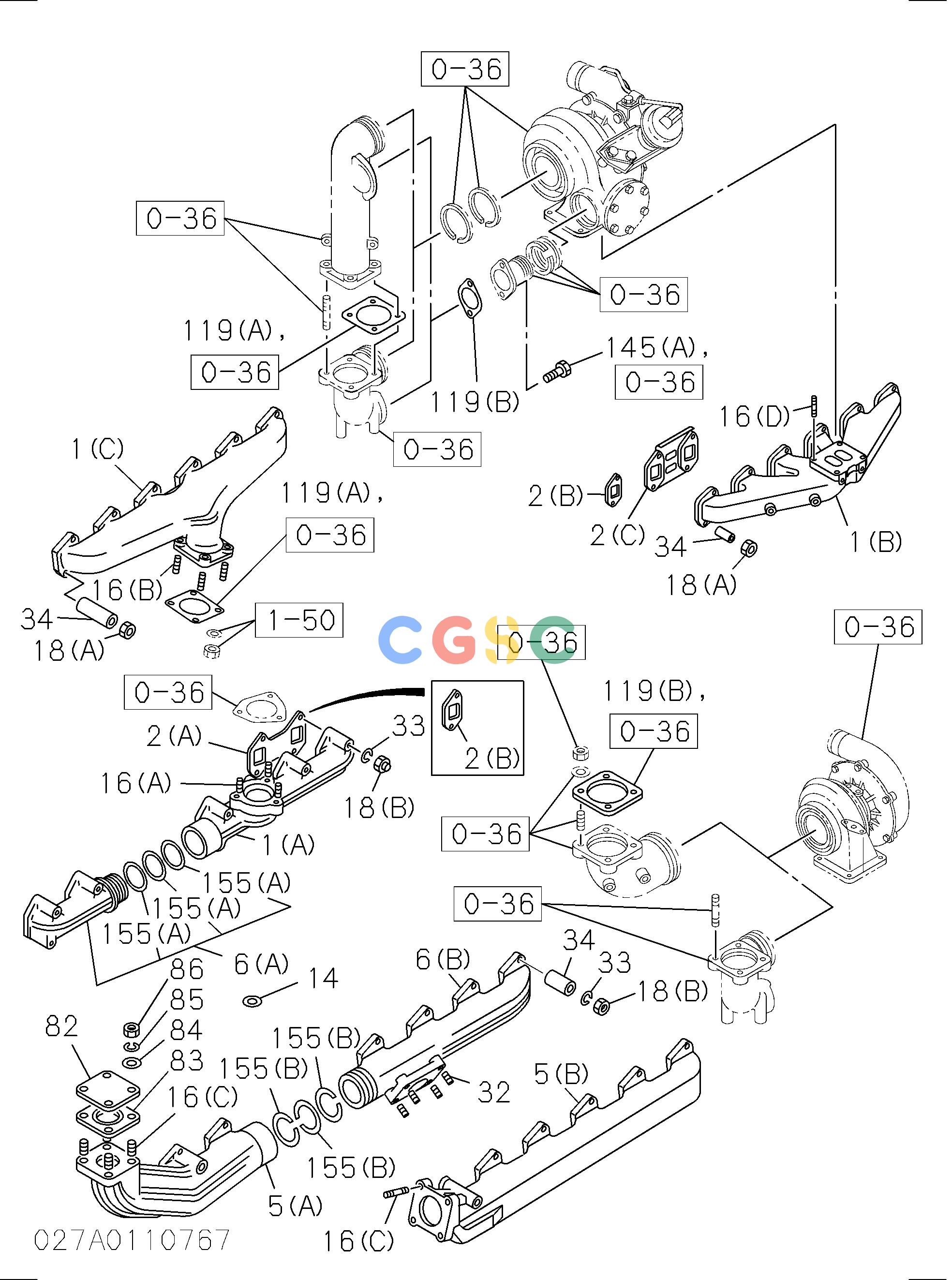 日立零件查询（CG45）EXHAUST MANIFOLD Hitachi HOP online