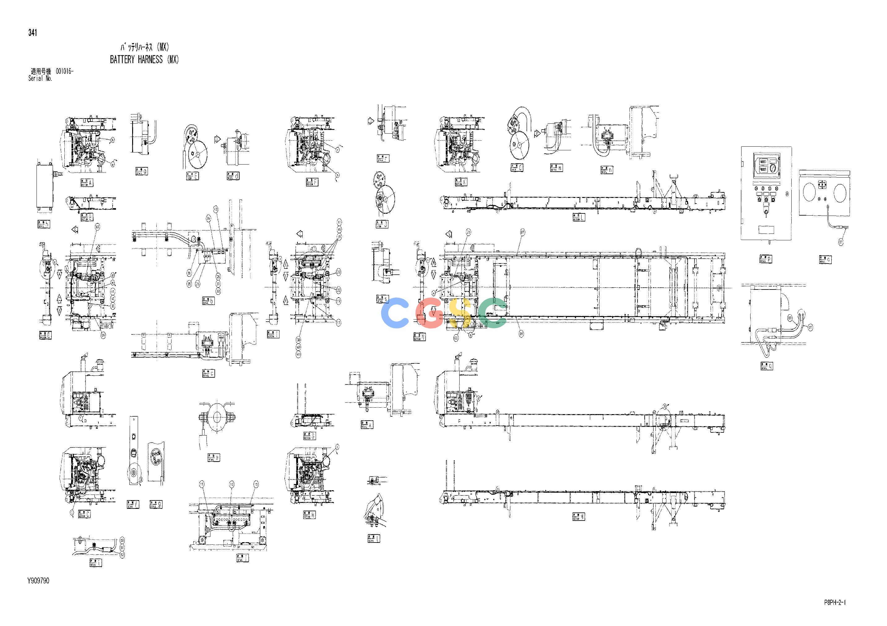 日立零件查询（AR2000）BATTERY HARNESS (MX) Hitachi HOP online