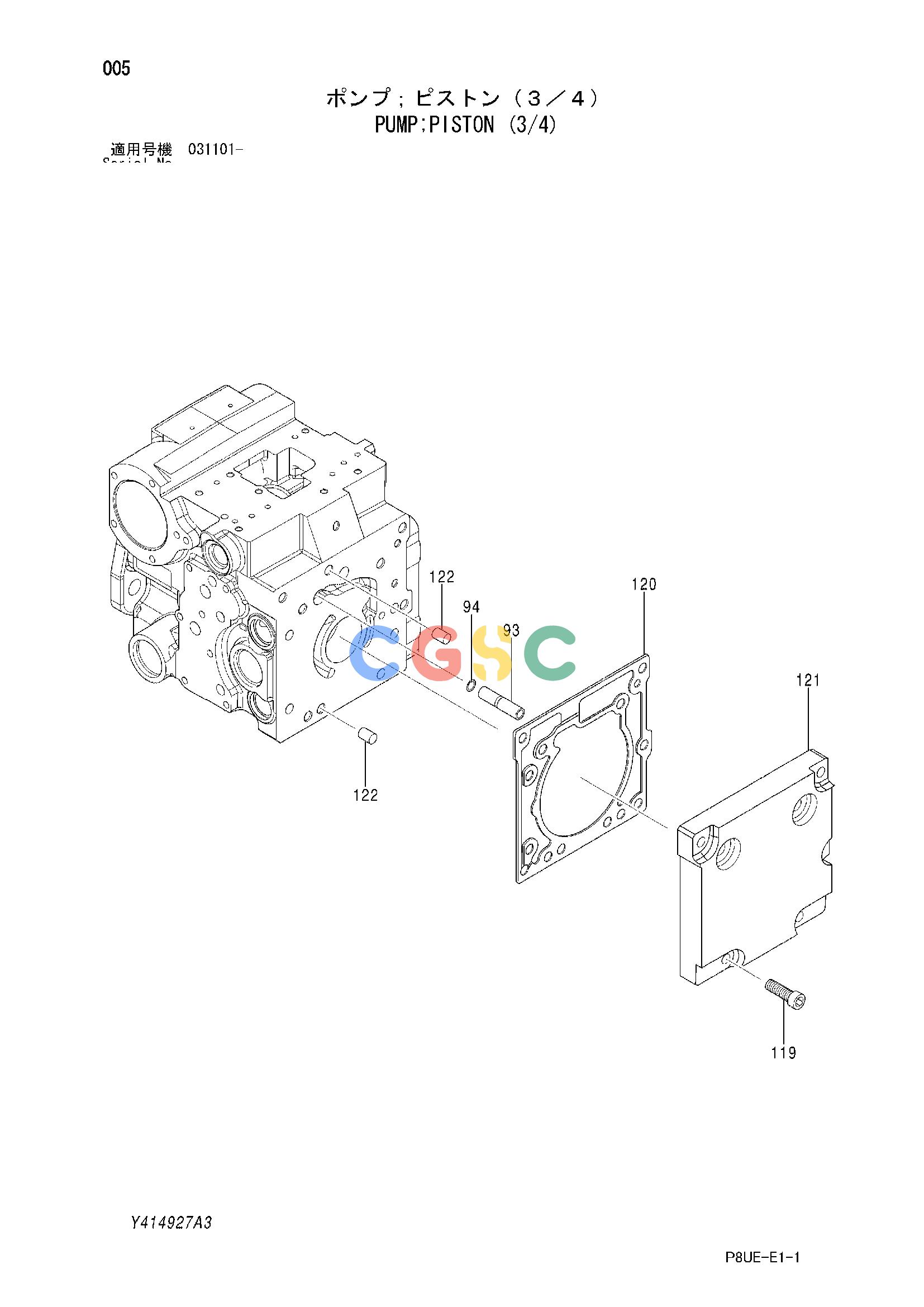 日立零件查询（CC150C-3A）PUMP;PISTON (3/4) Hitachi HOP online