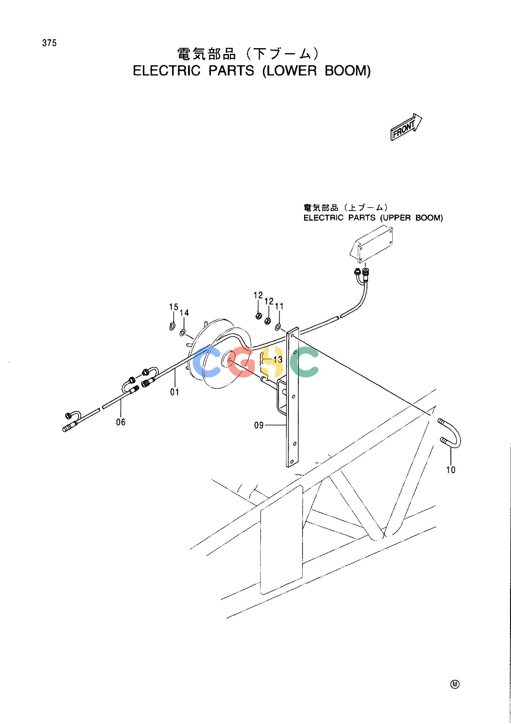 日立零件查询（CX1000）ELECTRIC PARTS (LOWER BOOM) Hitachi HOP online