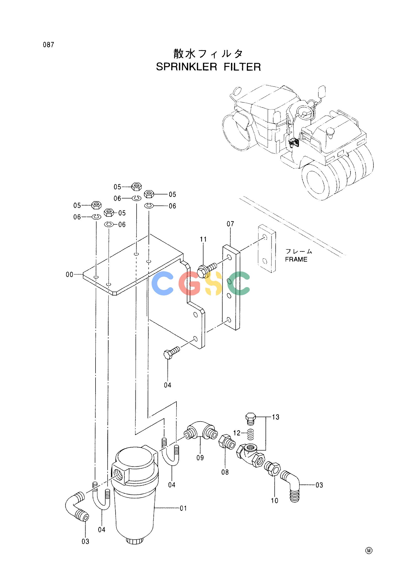 日立零件查询（CC150CW）SPRINKLER FILTER Hitachi HOP online