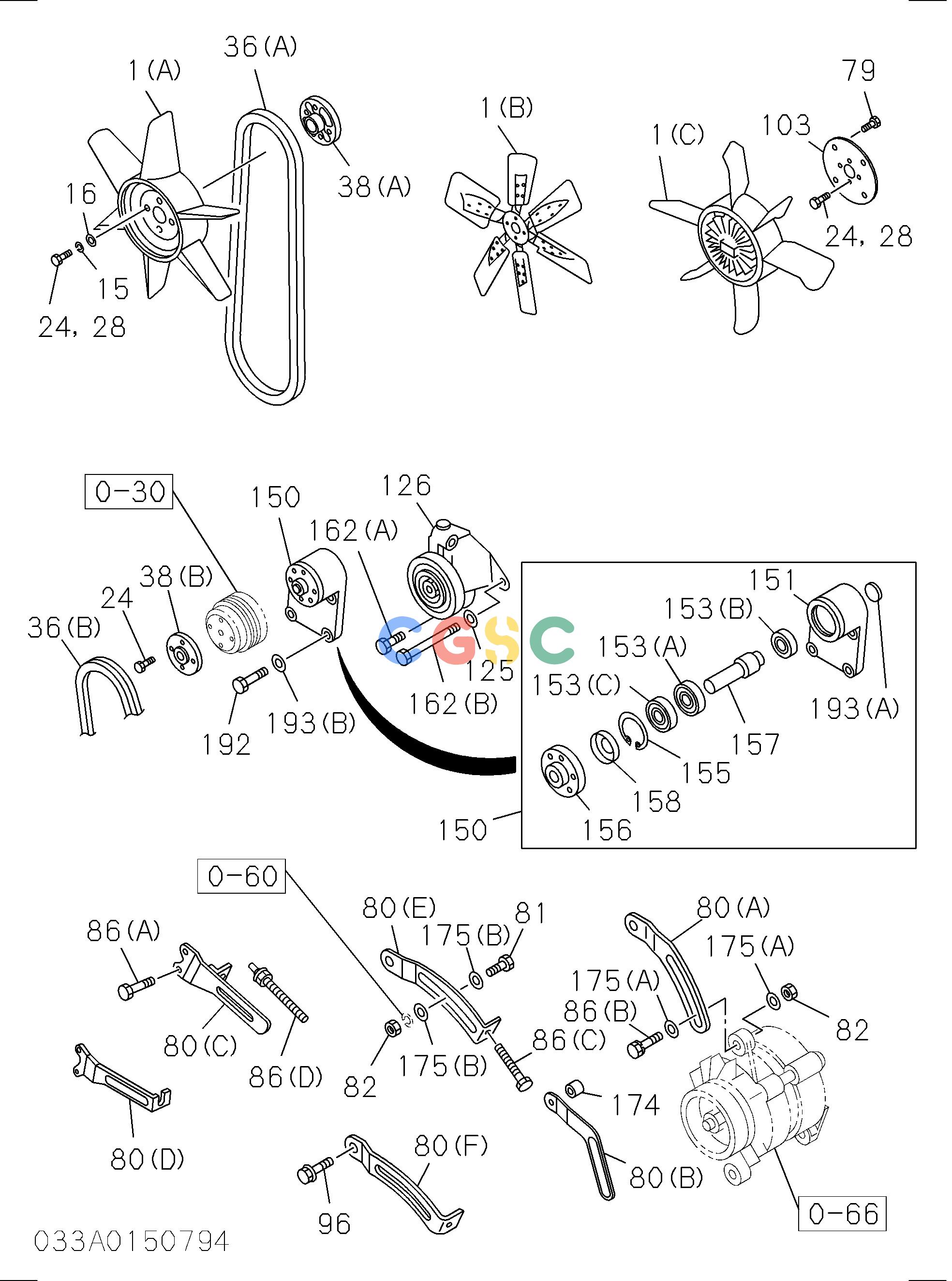 日立零件查询（BX70D）FAN AND FAN BELT Hitachi HOP online
