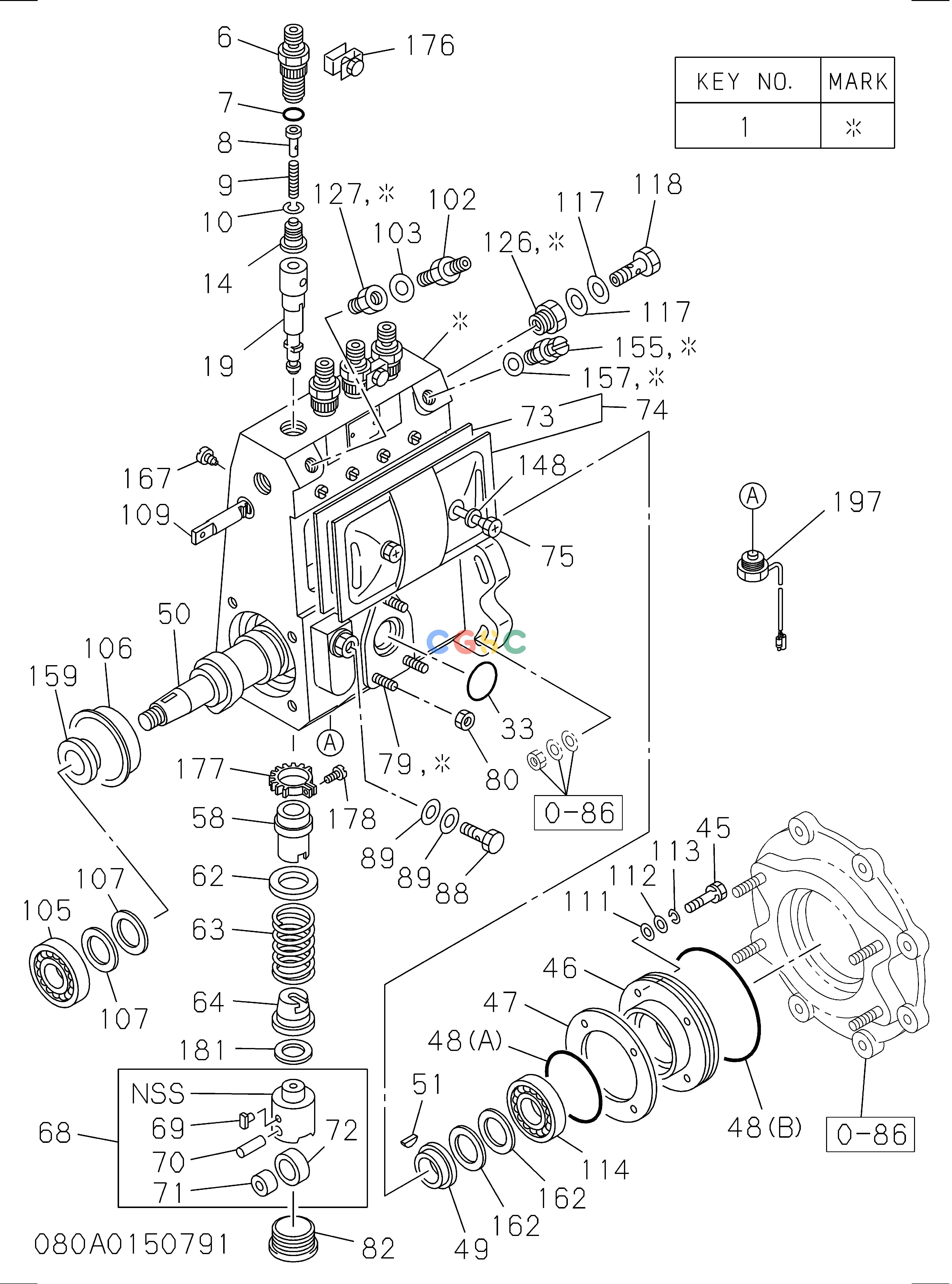 日立零件查询（EX135USR）080: INJECTION PUMP Hitachi HOP online